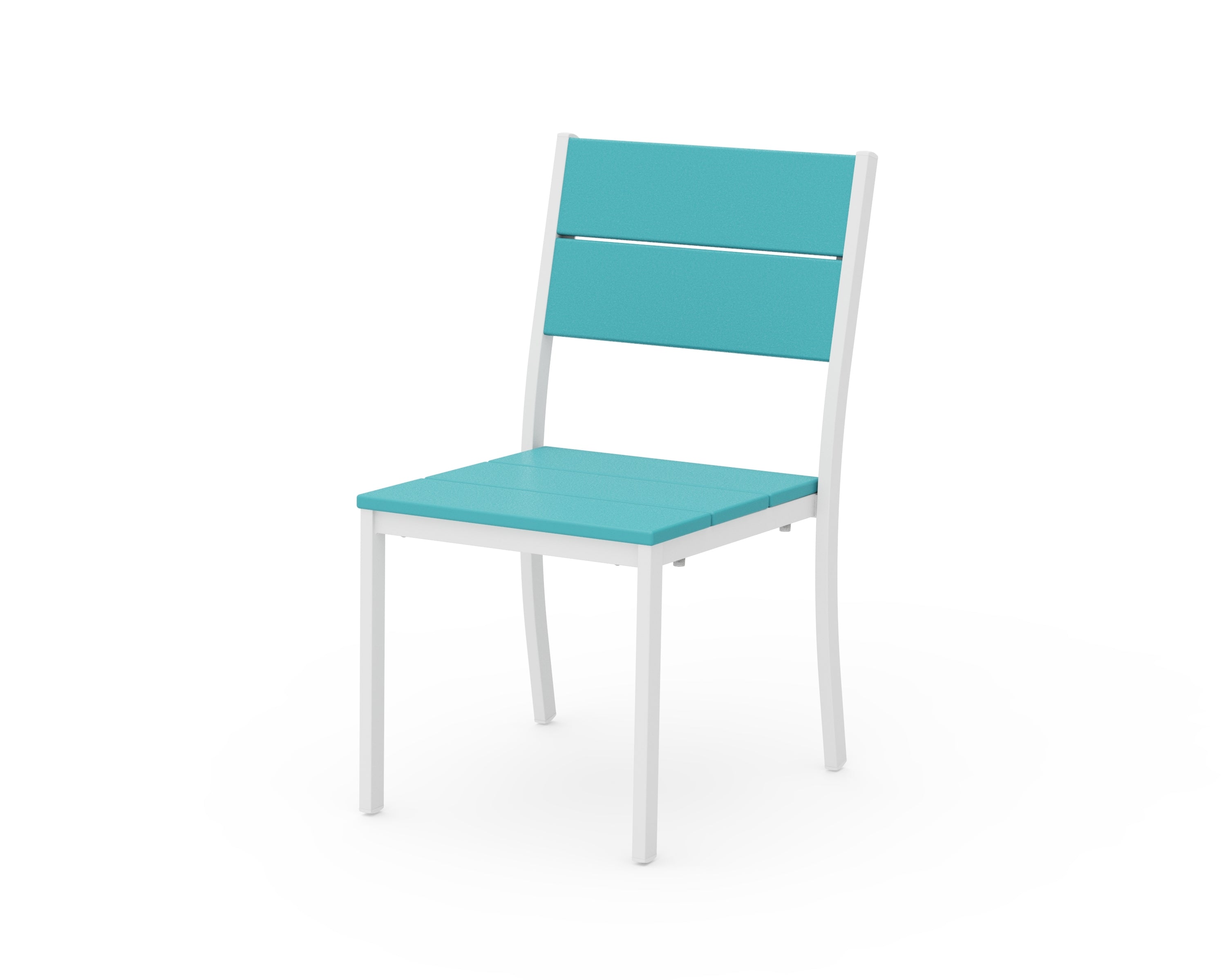 POLYWOOD® Main Street Stacking Dining Side Chair in White / Aruba