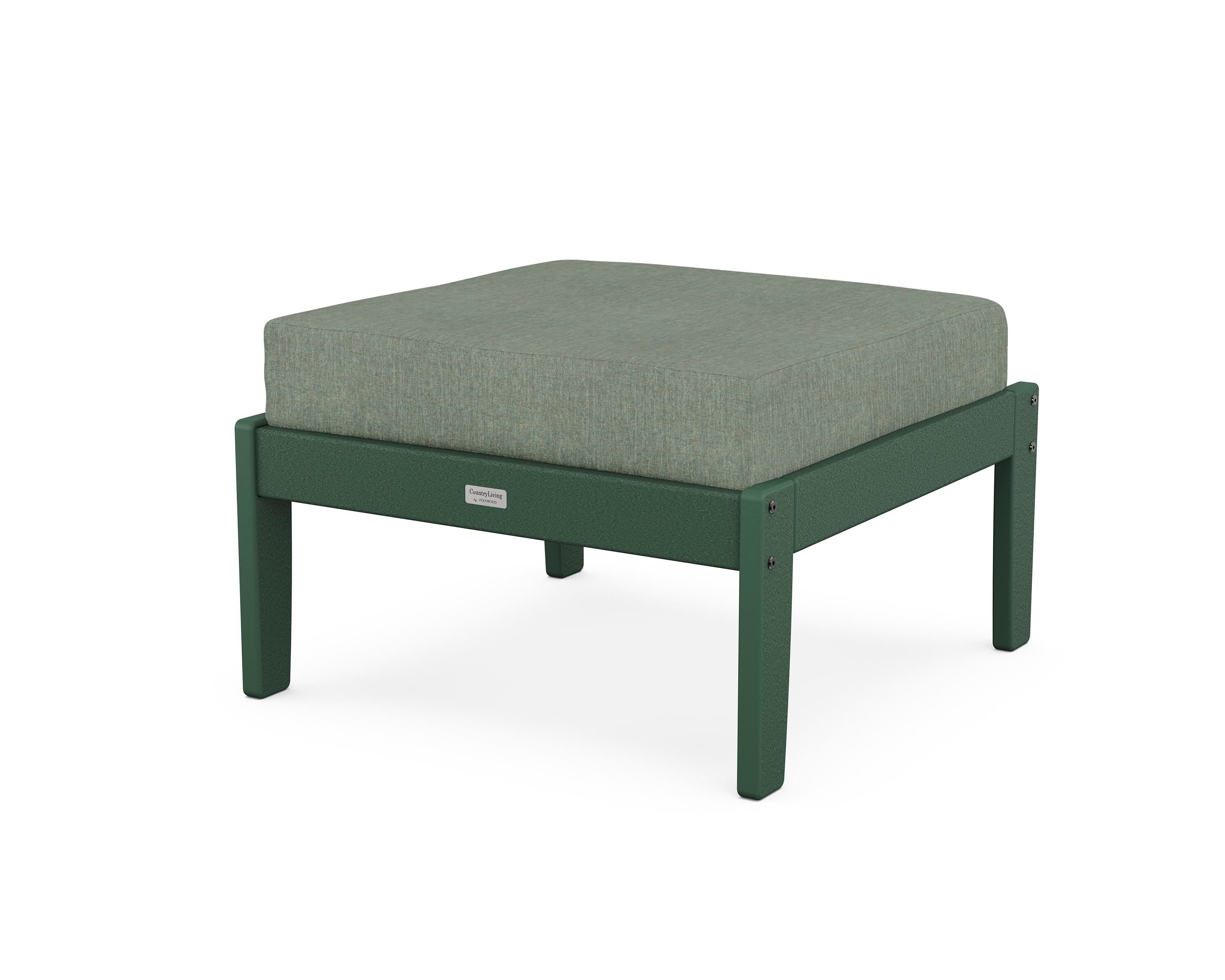Country Living Cottage Deep Seating Ottoman in Green / Cast Sage