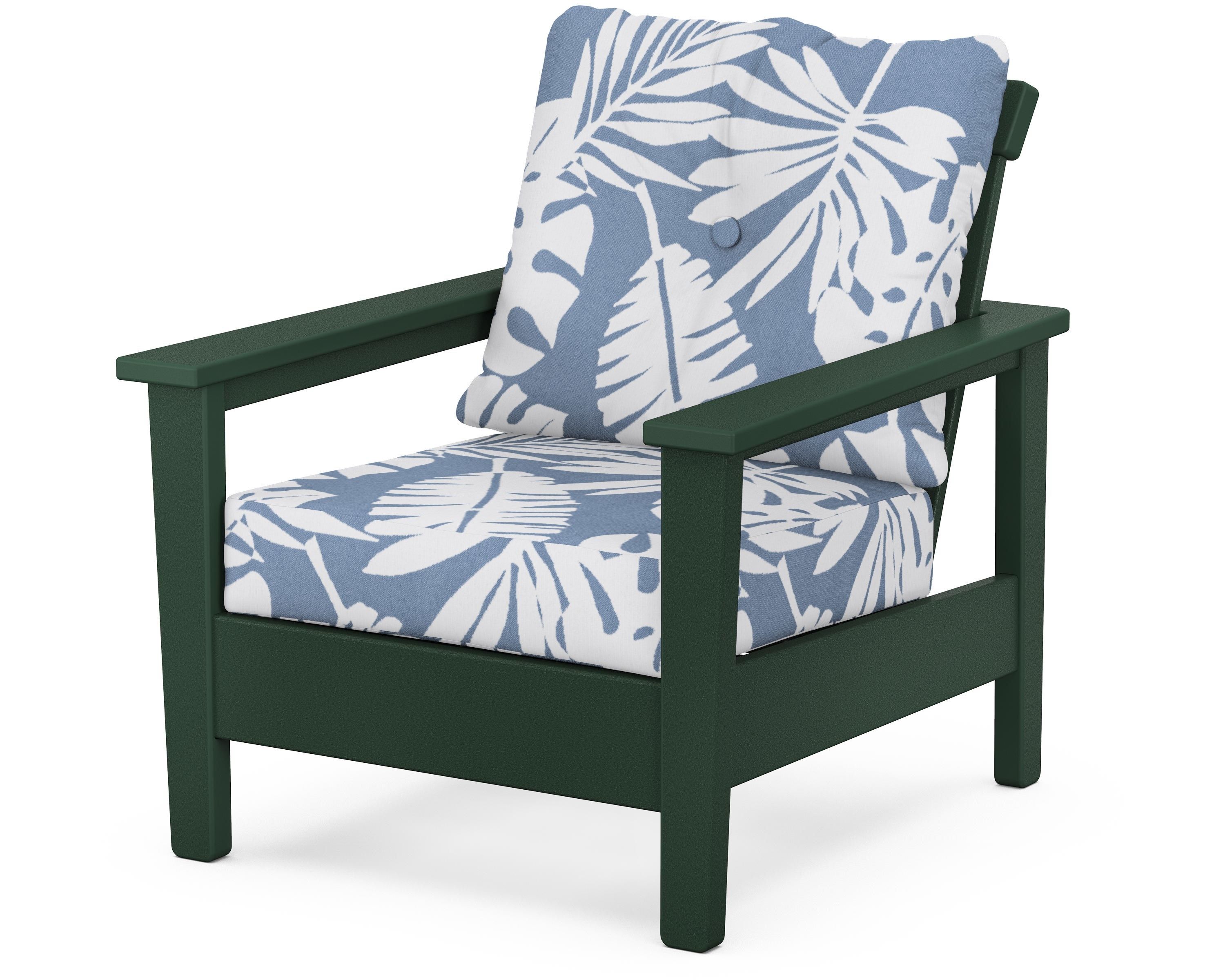 POLYWOOD® Prescott Deep Seating Chair in Green / Leaf Sky Blue