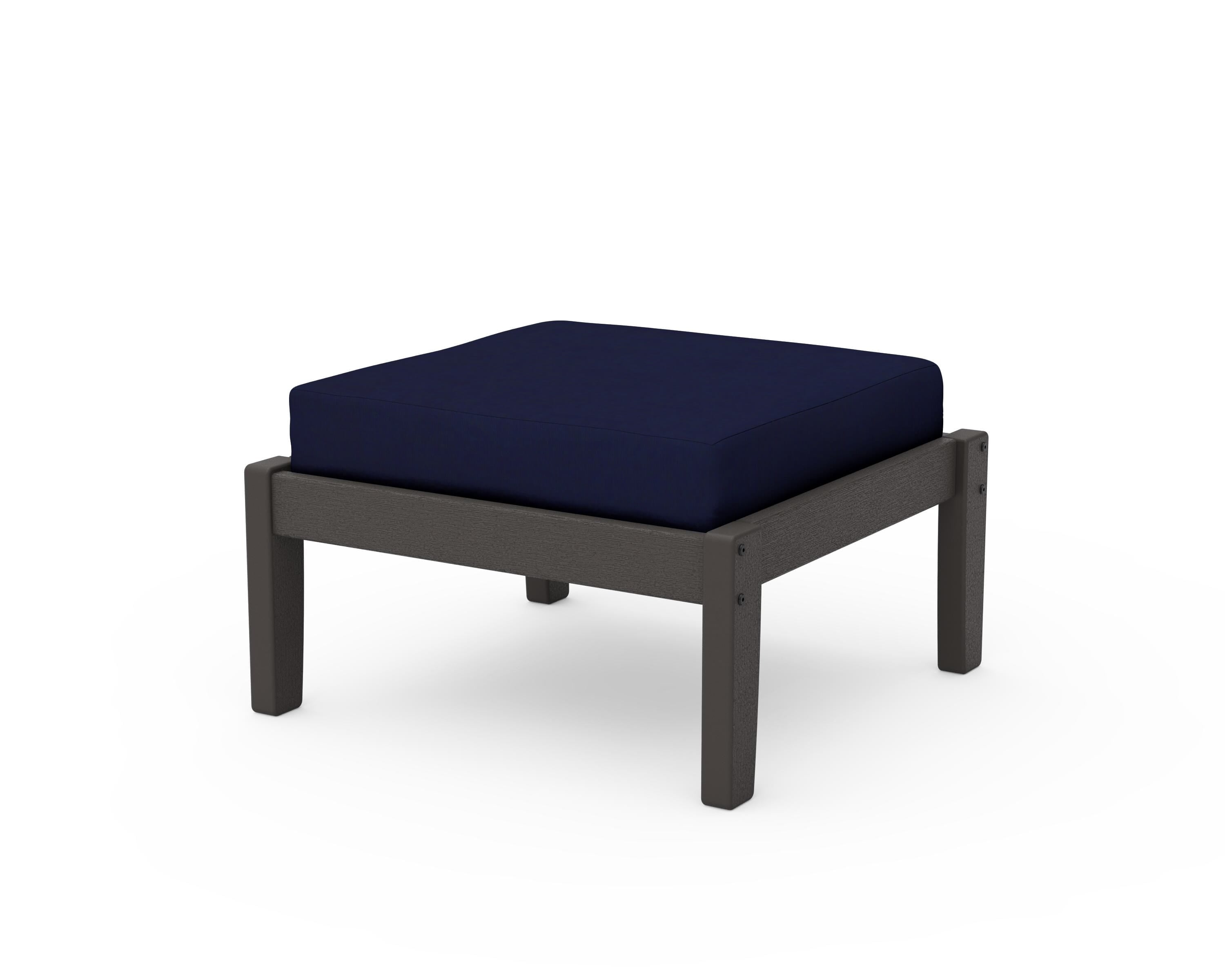 Unbranded Deep Seating Ottoman in Vintage Coffee / Navy