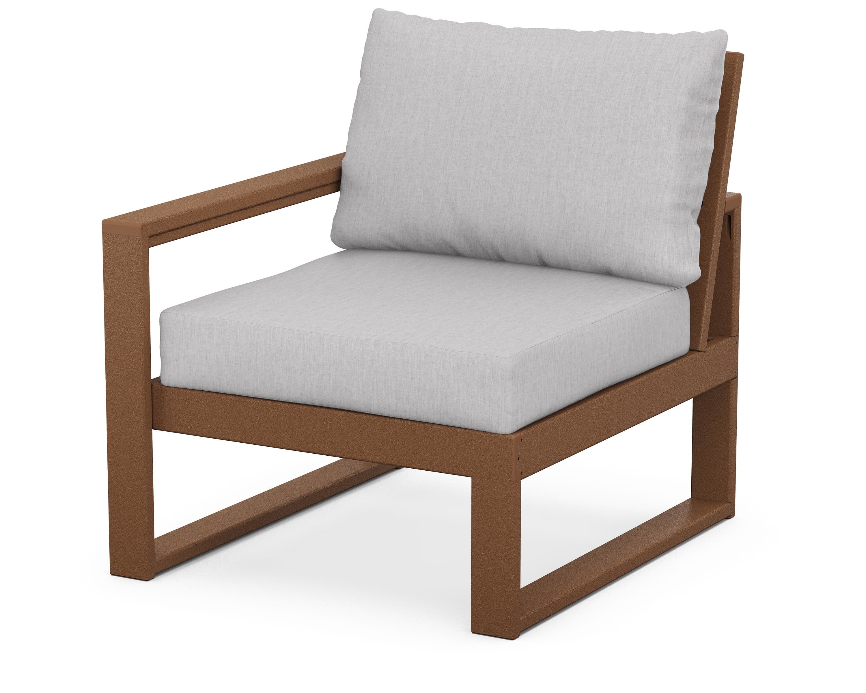 POLYWOOD® EDGE Modular Left Arm Chair in Teak / Granite