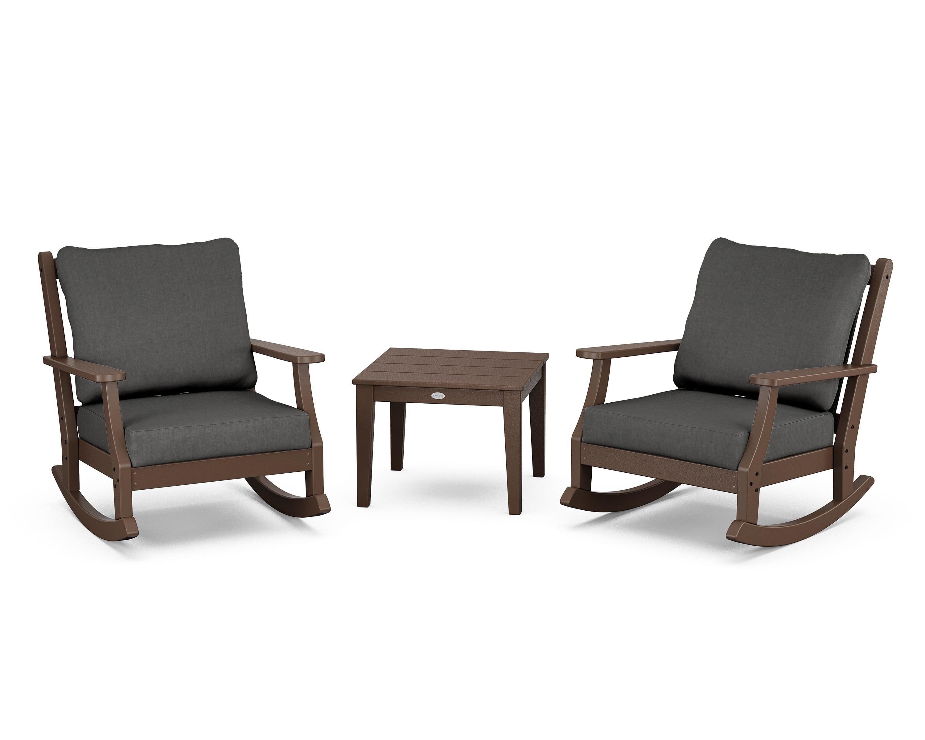 Country Living Wovendale 3-Piece Deep Seating Rocker Set in Mahogany / Spectrum Carbon