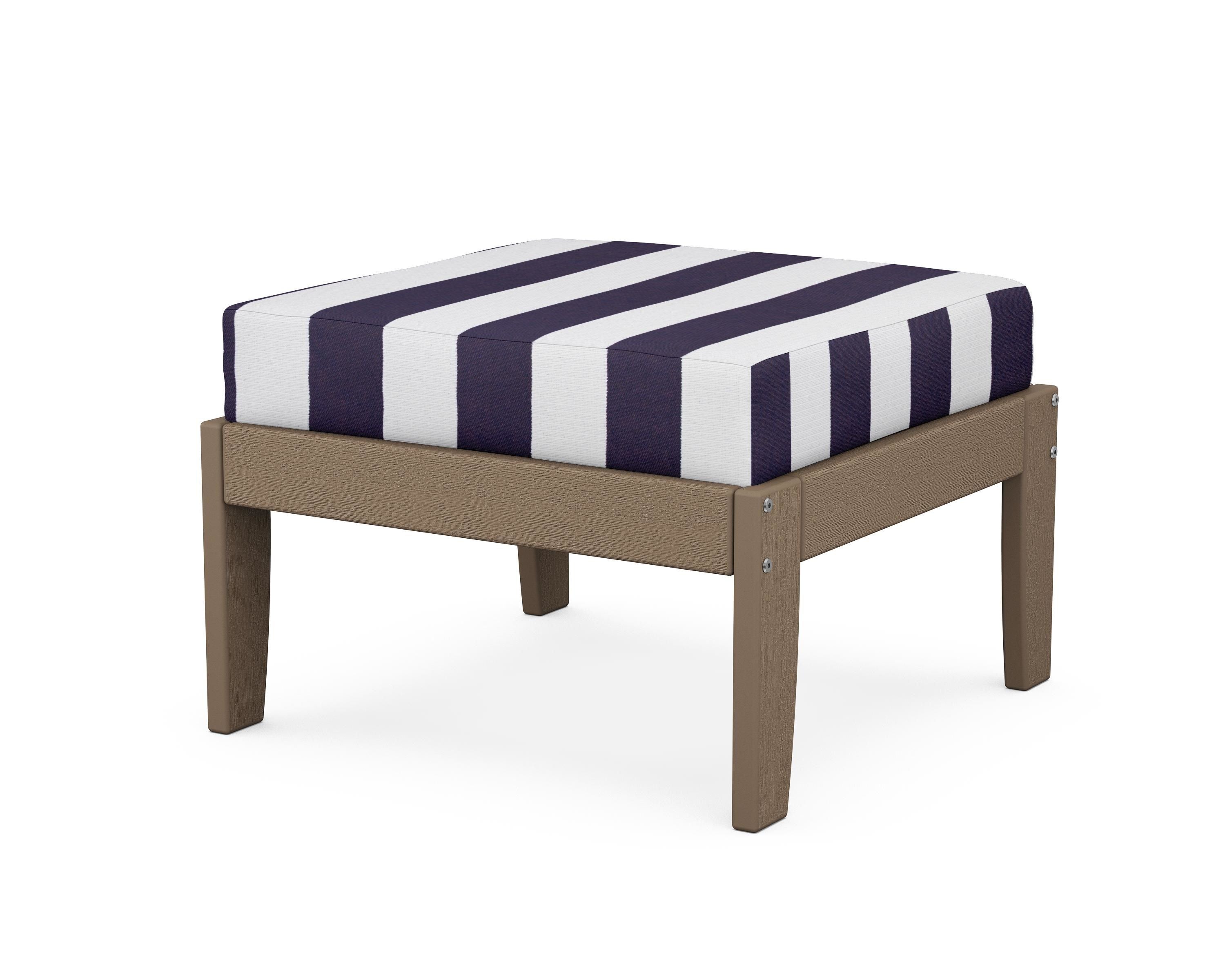 Unbranded Modular Ottoman - Classic in Vintage Sahara / Cabana Stripe Navy