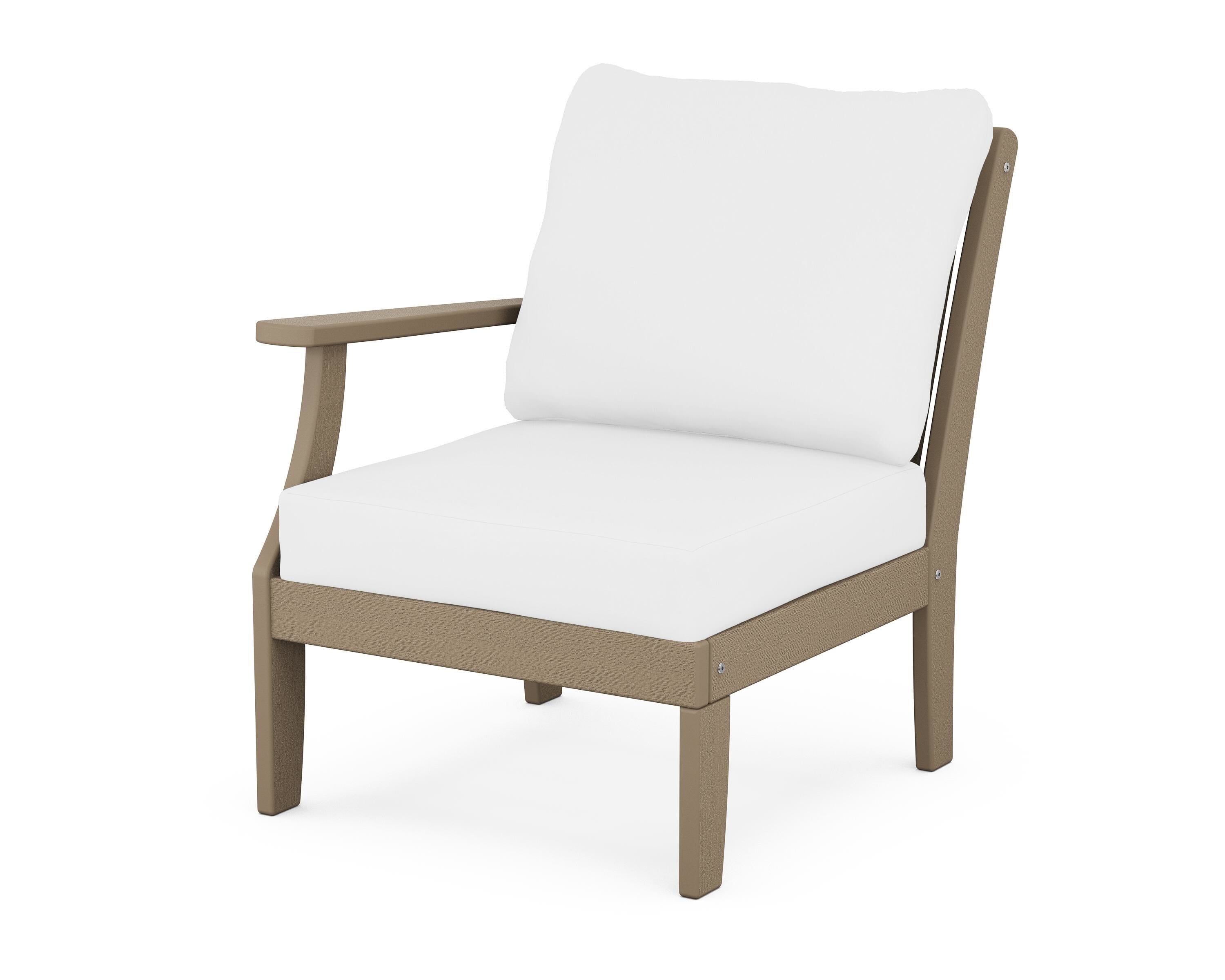 POLYWOOD® Braxton Modular Left Arm Chair in Vintage Sahara / Natural