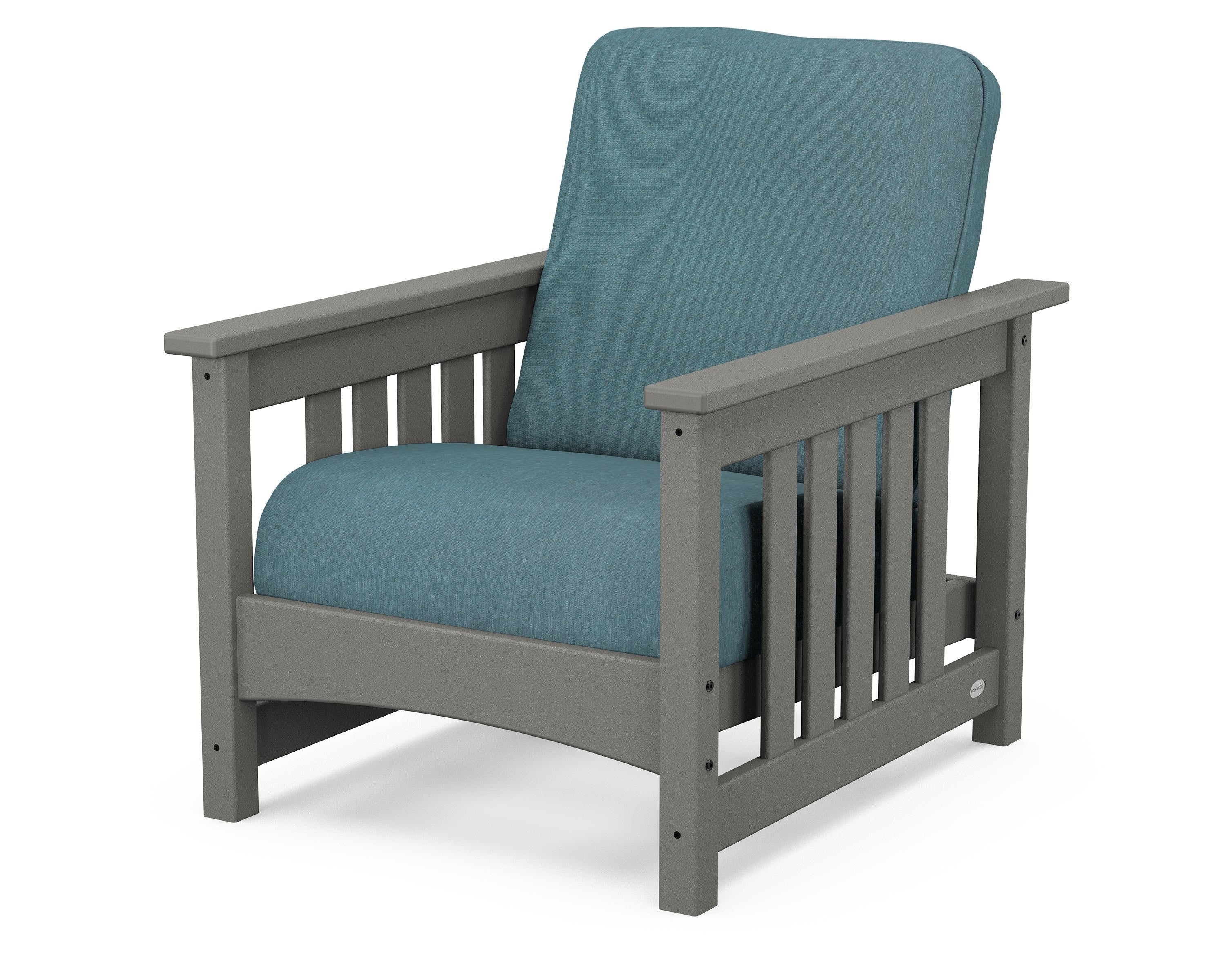 POLYWOOD® Club Mission Chair in Slate Grey / Ocean Teal