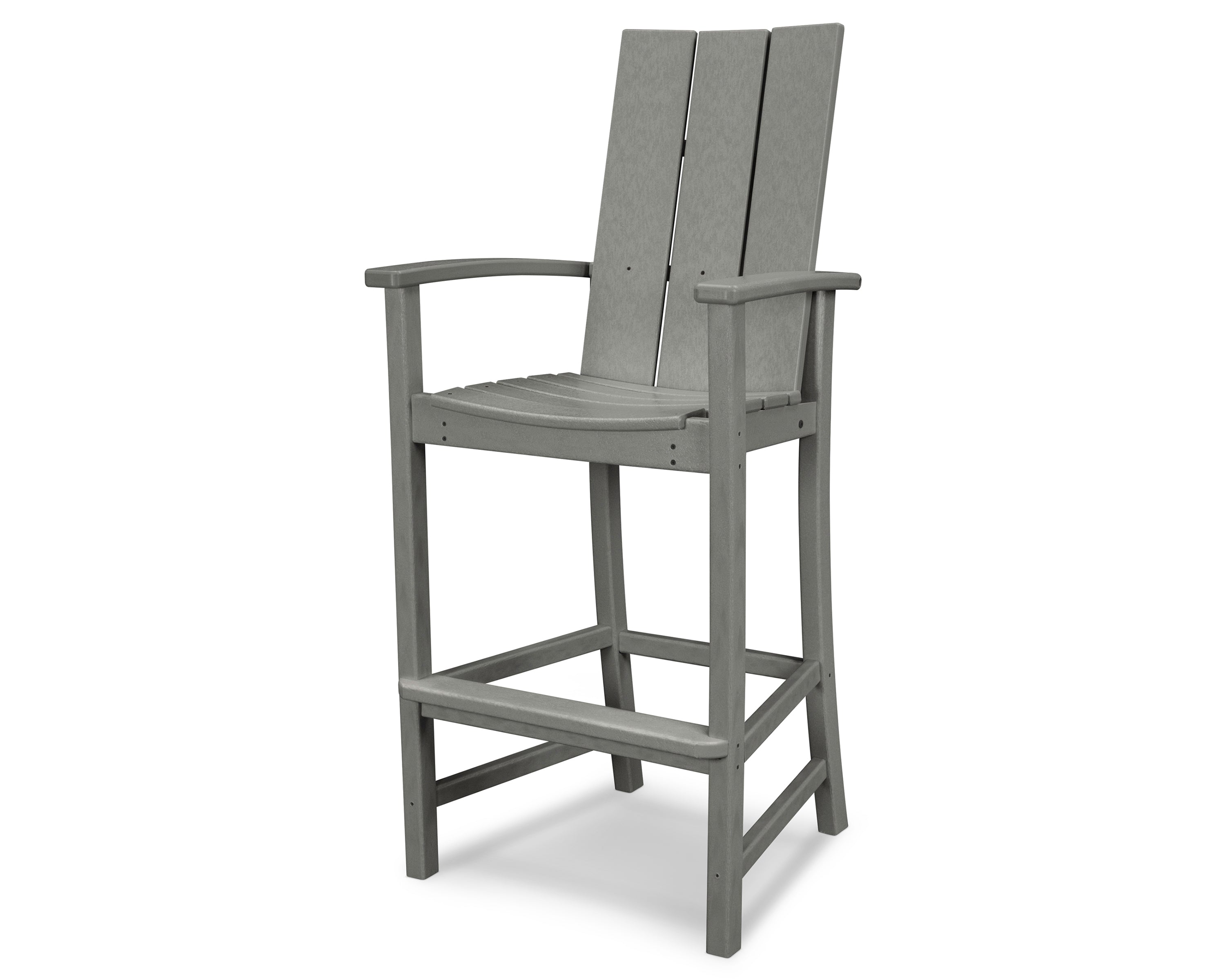 POLYWOOD® Modern Adirondack Bar Chair in Slate Grey