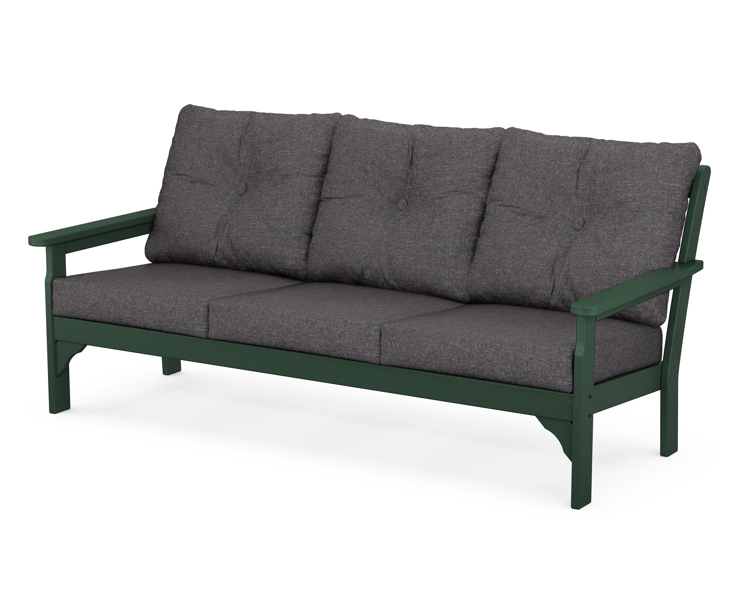 POLYWOOD® Vineyard Deep Seating Sofa in Green / Ash Charcoal