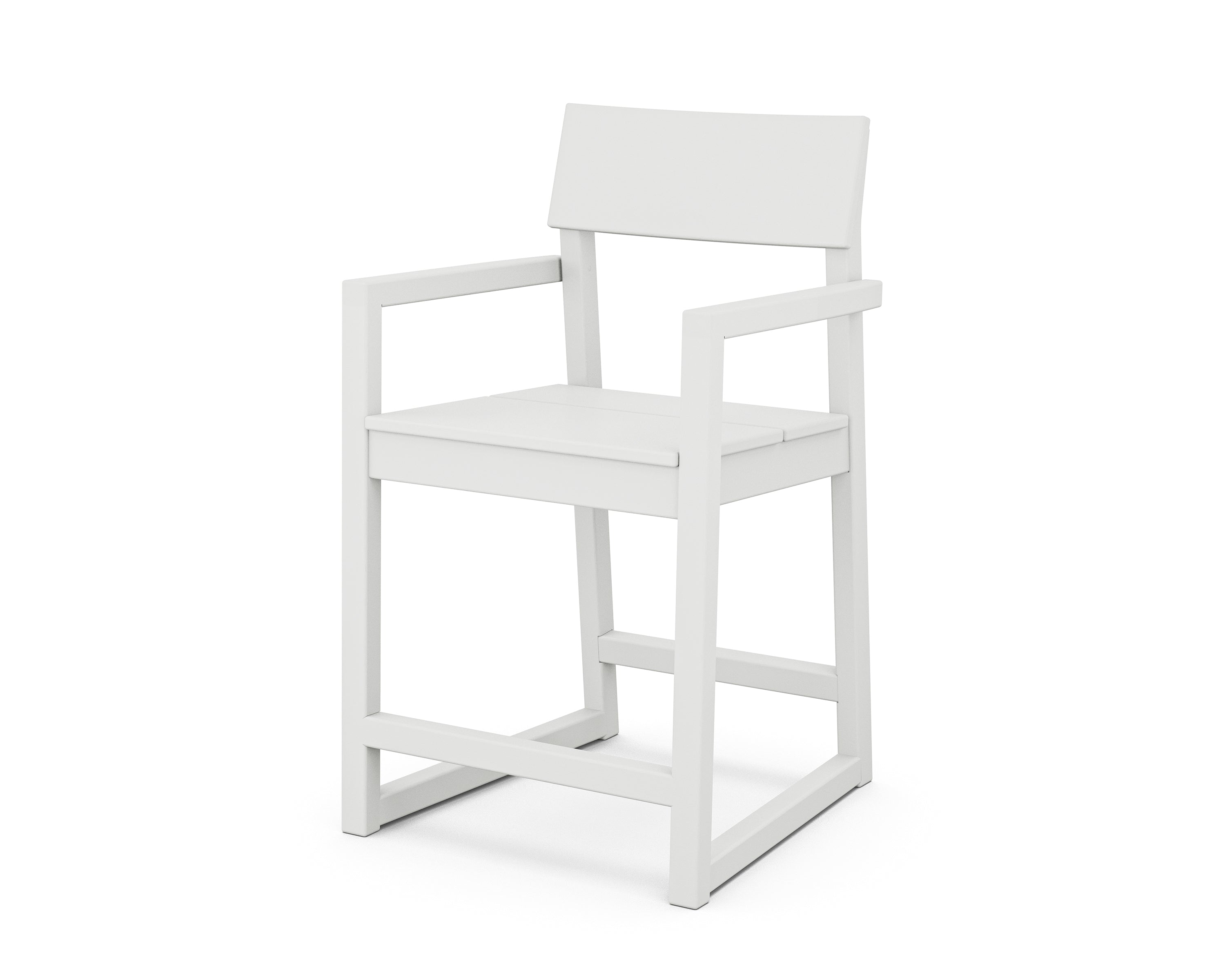 POLYWOOD® EDGE Counter Arm Chair in White