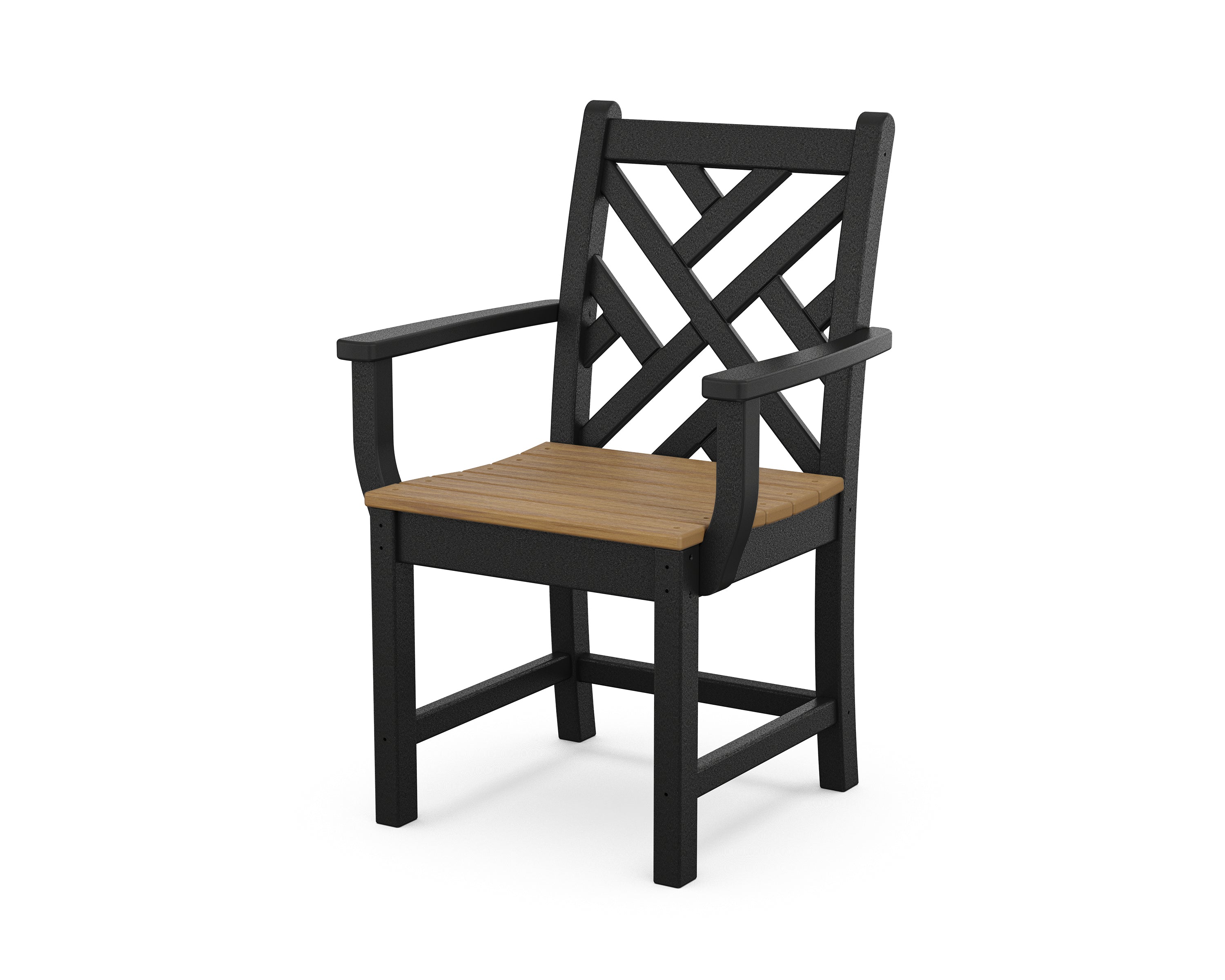 POLYWOOD® Chippendale Dining Arm Chair in Black / Natural