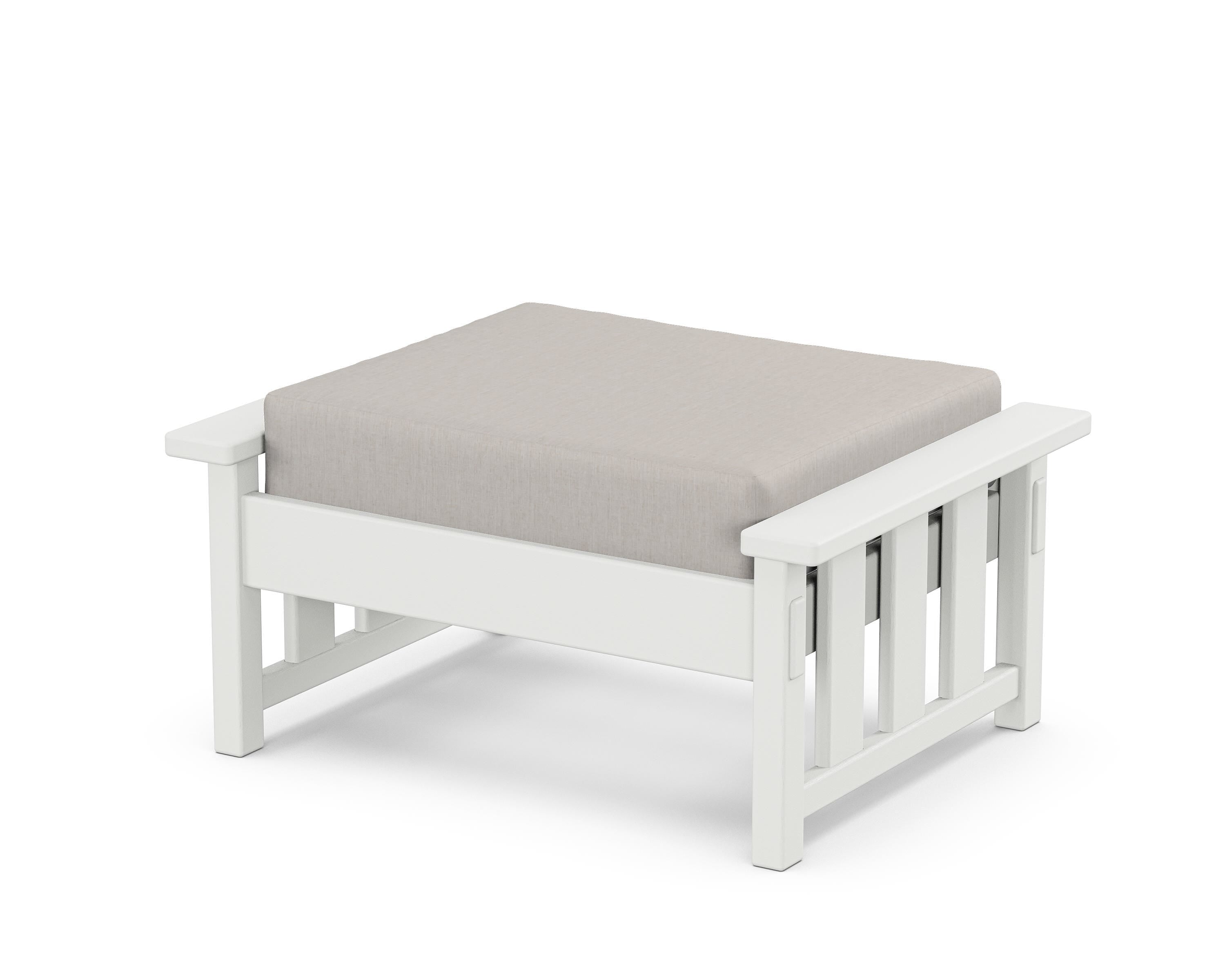 Martha Stewart by POLYWOOD® Acadia Deep Seating Ottoman in White / Cast Ash