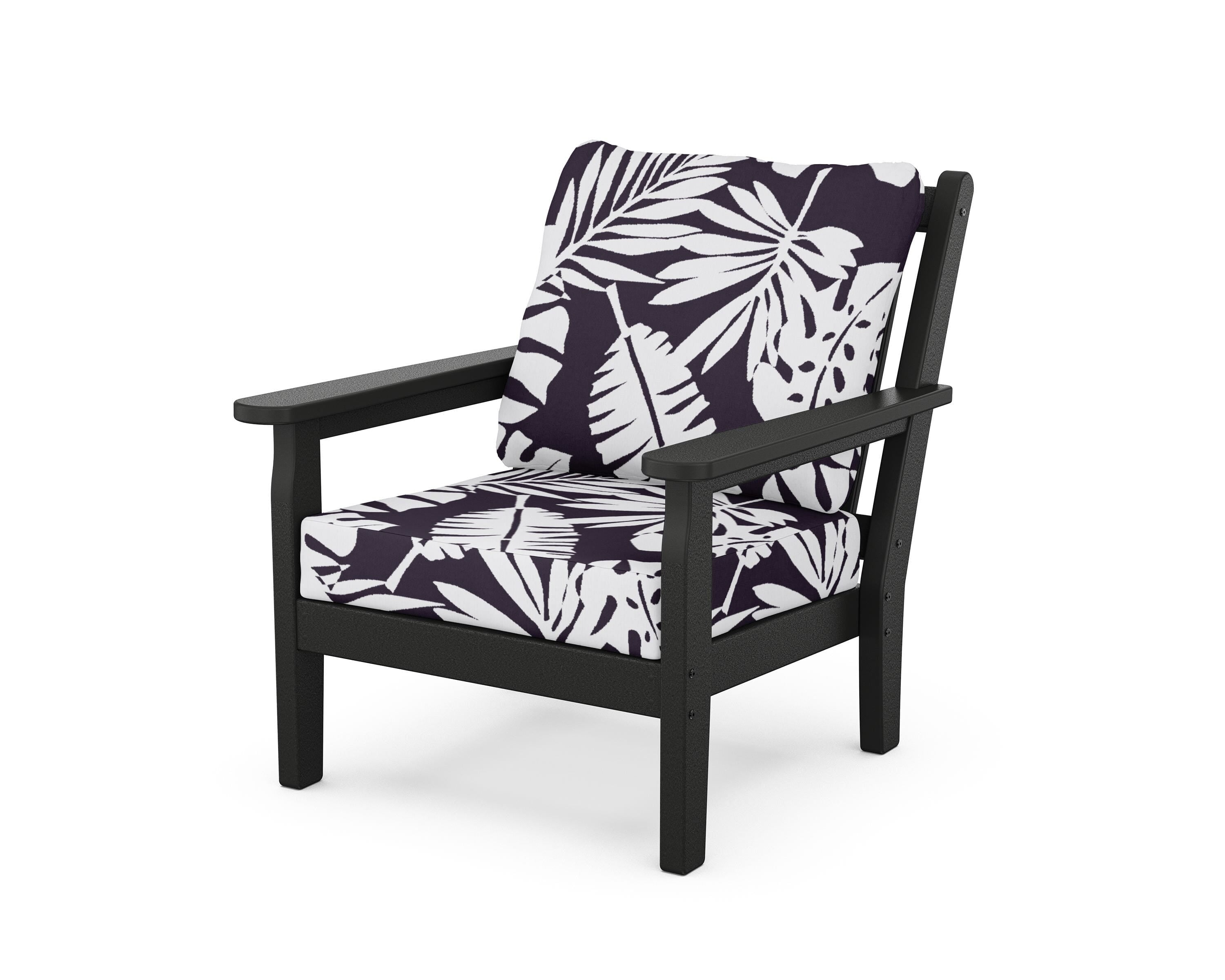 POLYWOOD® Chippendale Deep Seating Chair in Black / Leaf Navy