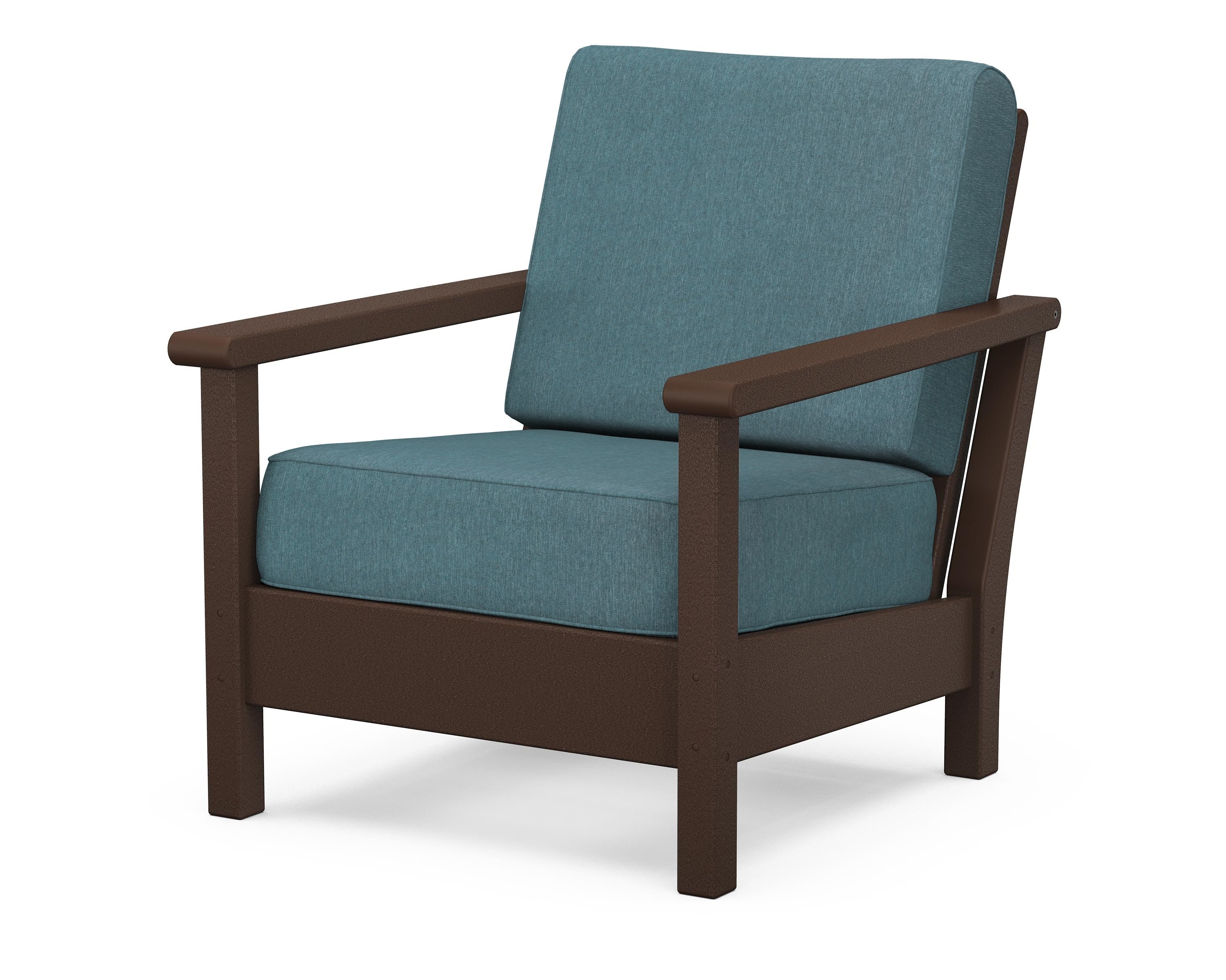 POLYWOOD® Harbour Deep Seating Chair in Mahogany / Ocean Teal