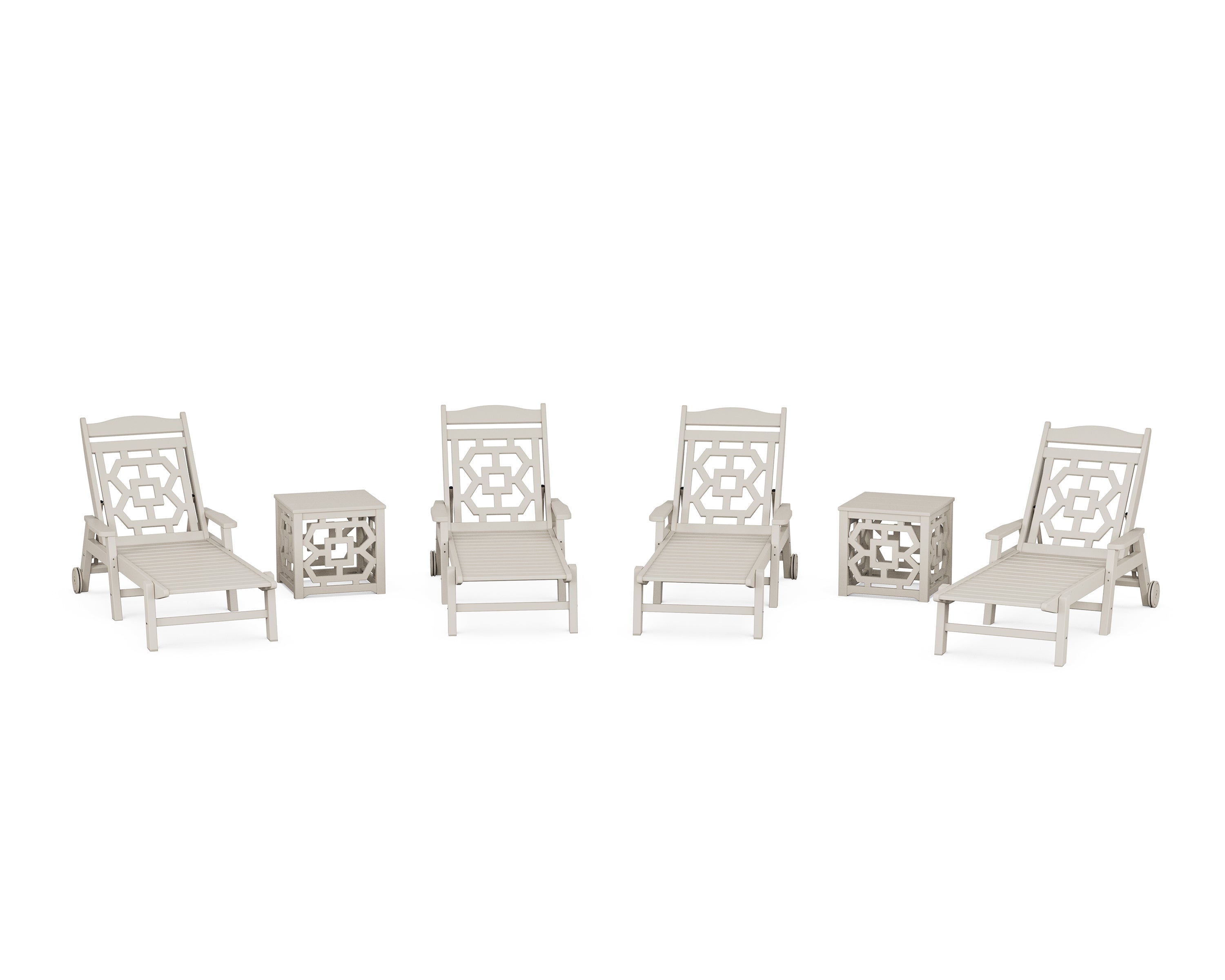 Martha Stewart by POLYWOOD® Chinoiserie 6-Piece Chaise Set in Sand