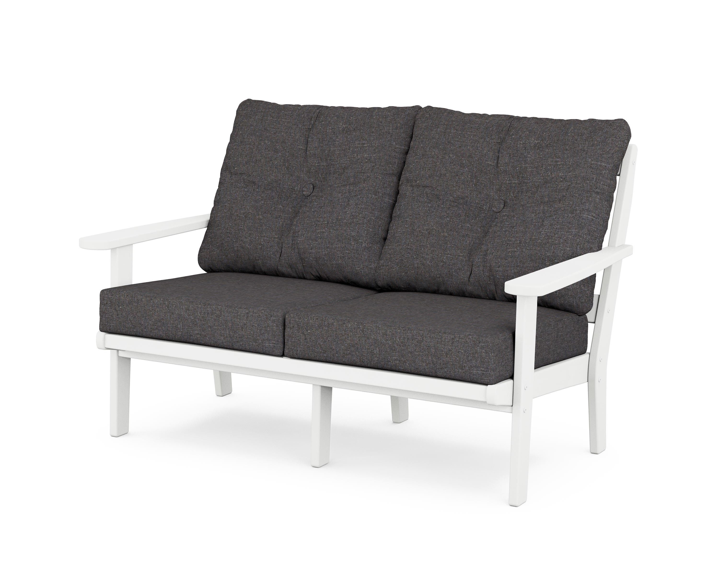 POLYWOOD® Mission Deep Seating Loveseat in White / Ash Charcoal