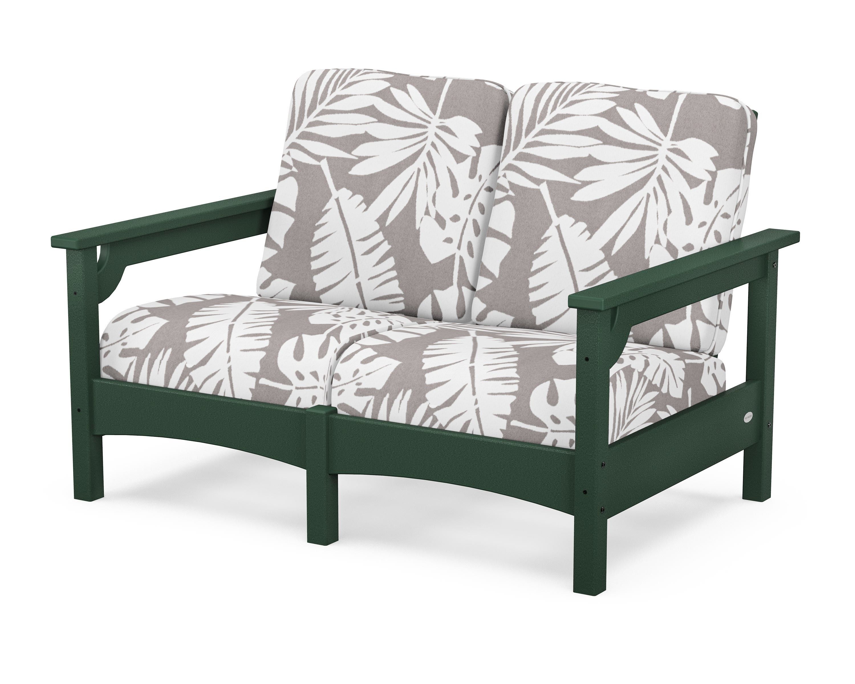 POLYWOOD® Club Loveseat in Green / Leaf Grey Mist