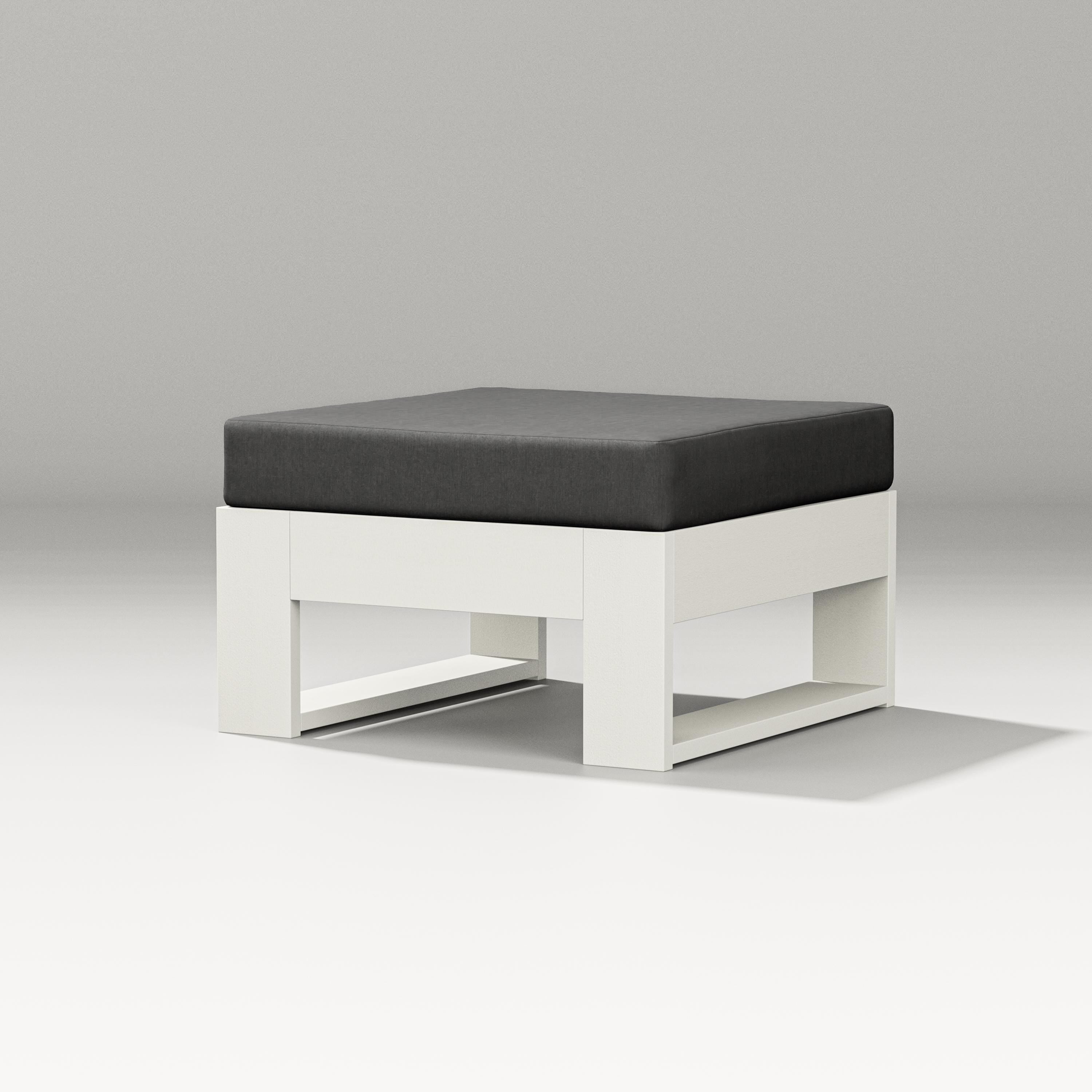 PW Designer Series Latitude Lounge Ottoman in Vintage White / Spectrum Carbon