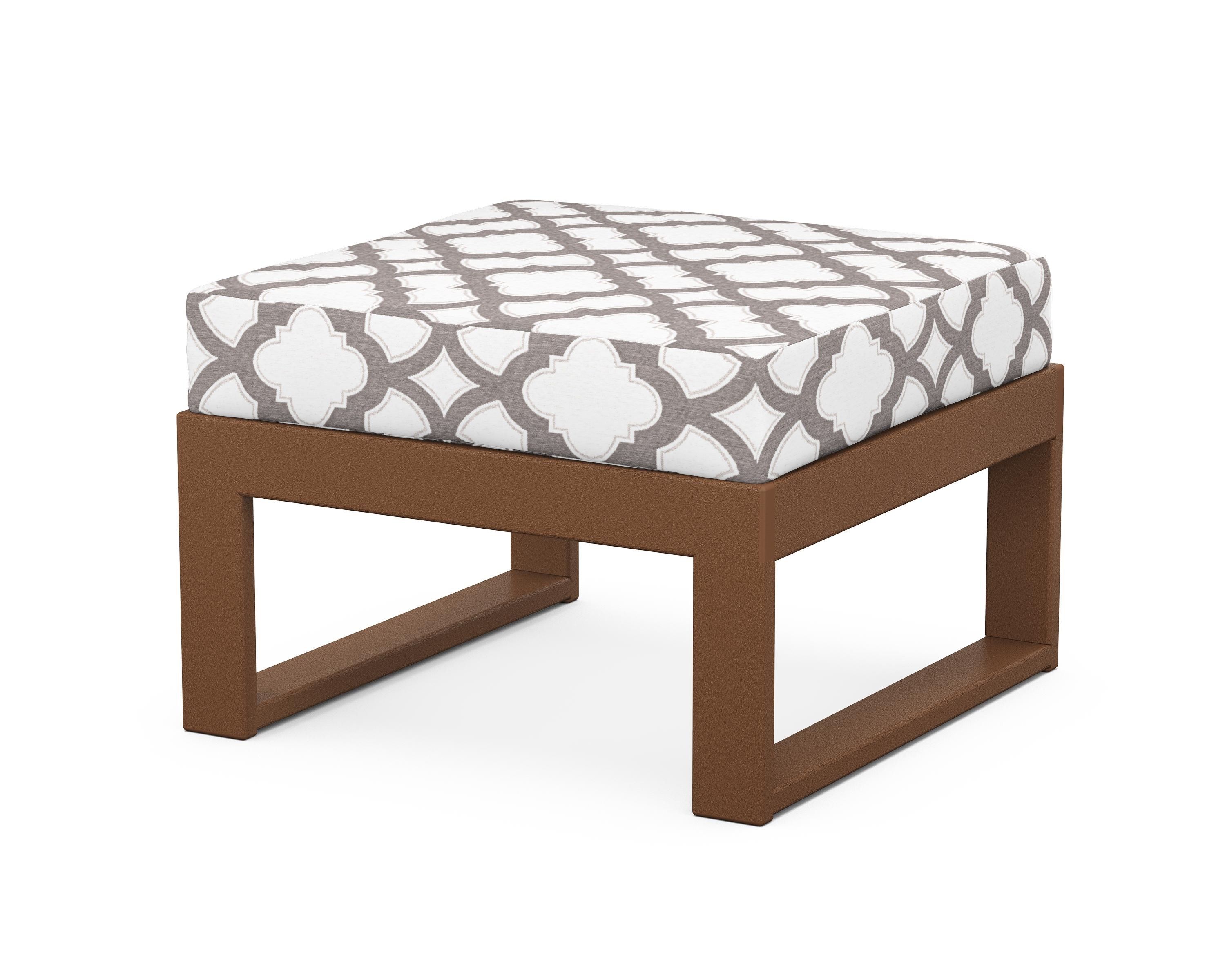 Unbranded Modular Ottoman - Modern in Teak / Trellis Grey Mist