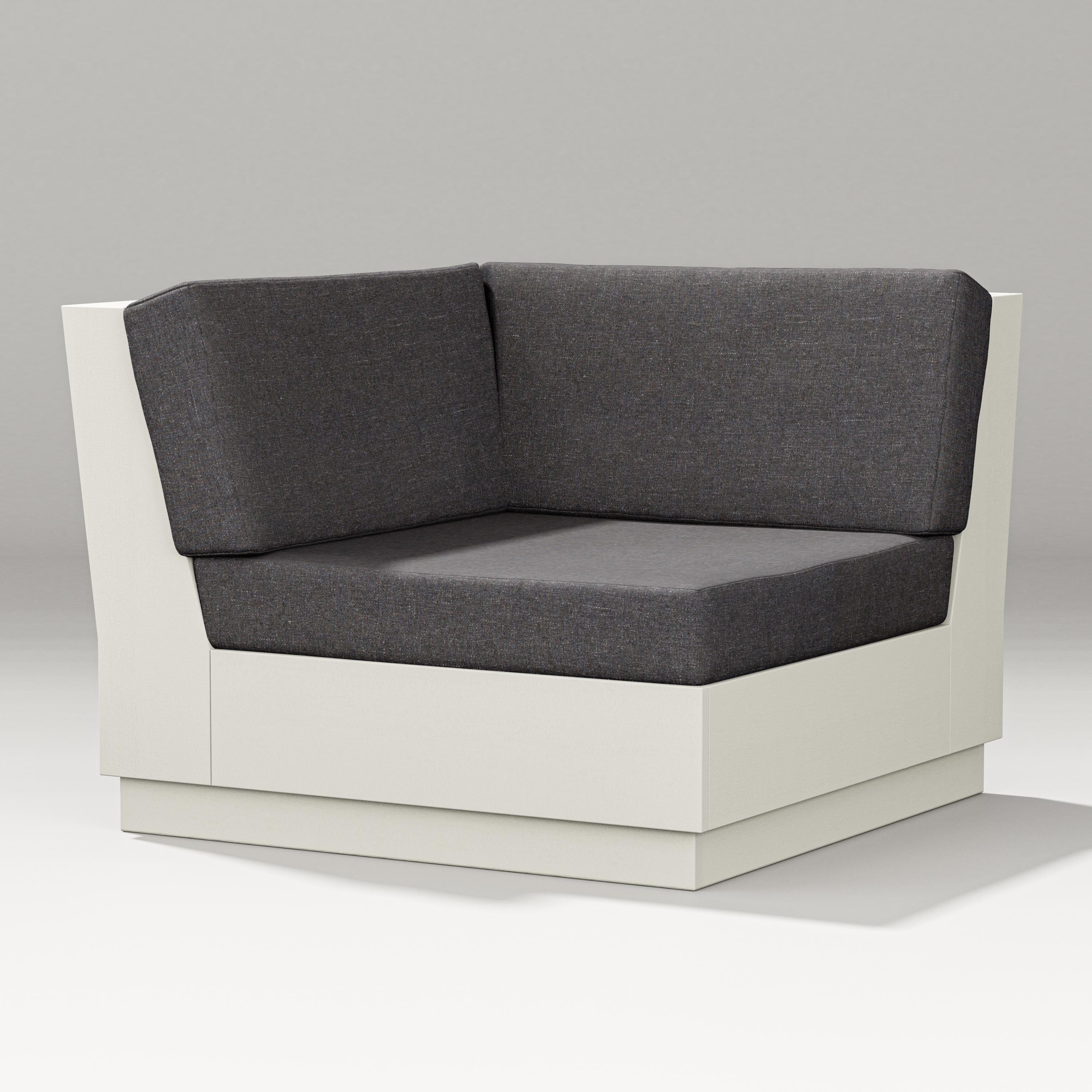 PW Designer Series Elevate Modular Corner Chair in Vintage White / Ash Charcoal