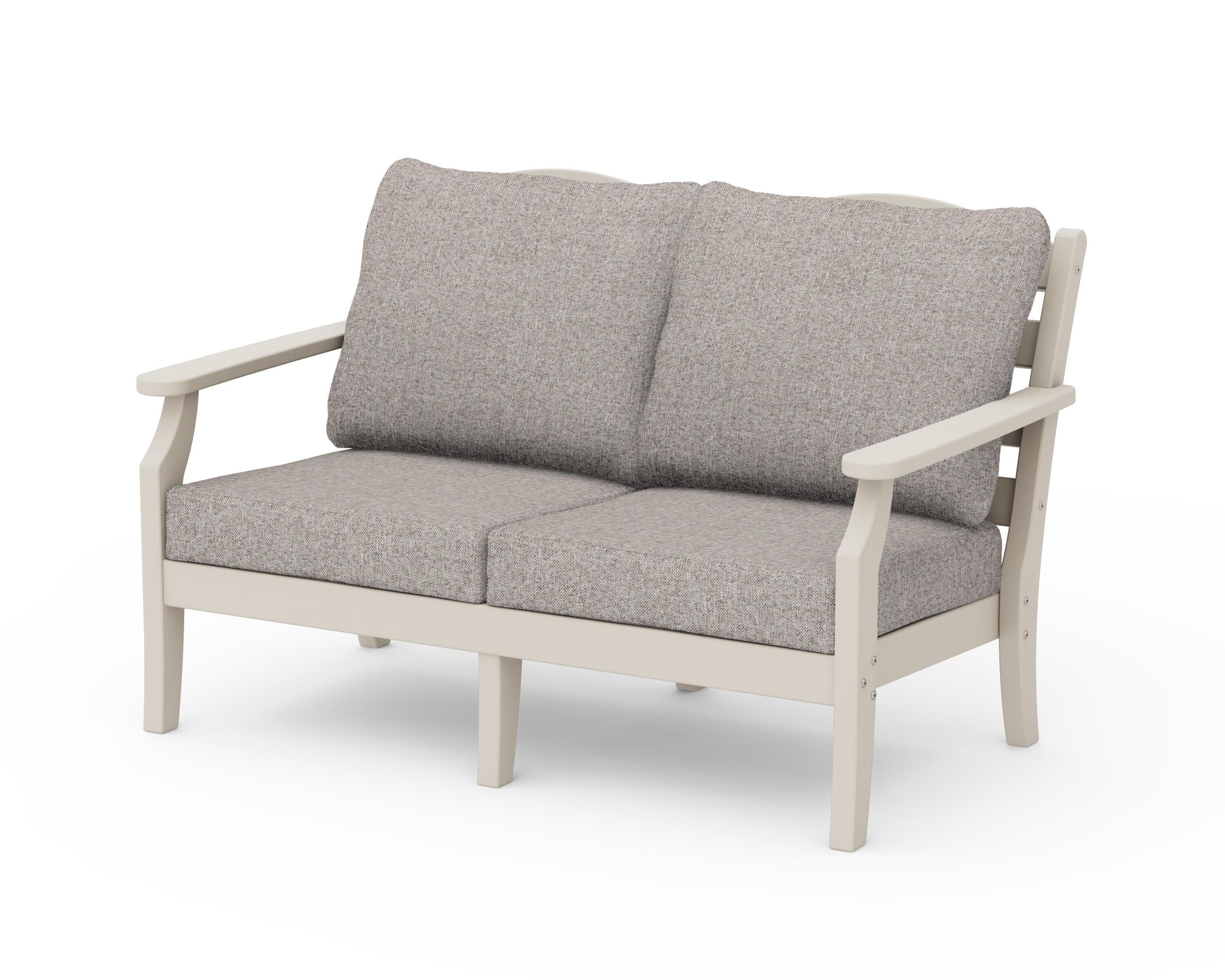 Draper James™ by POLYWOOD® Savannah Deep Seating Loveseat in Sand / Weathered Tweed