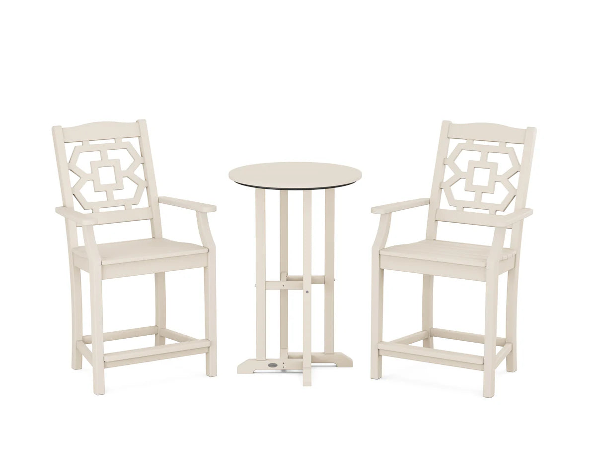 Chinoiserie 3-Piece Farmhouse Bistro Counter Set
