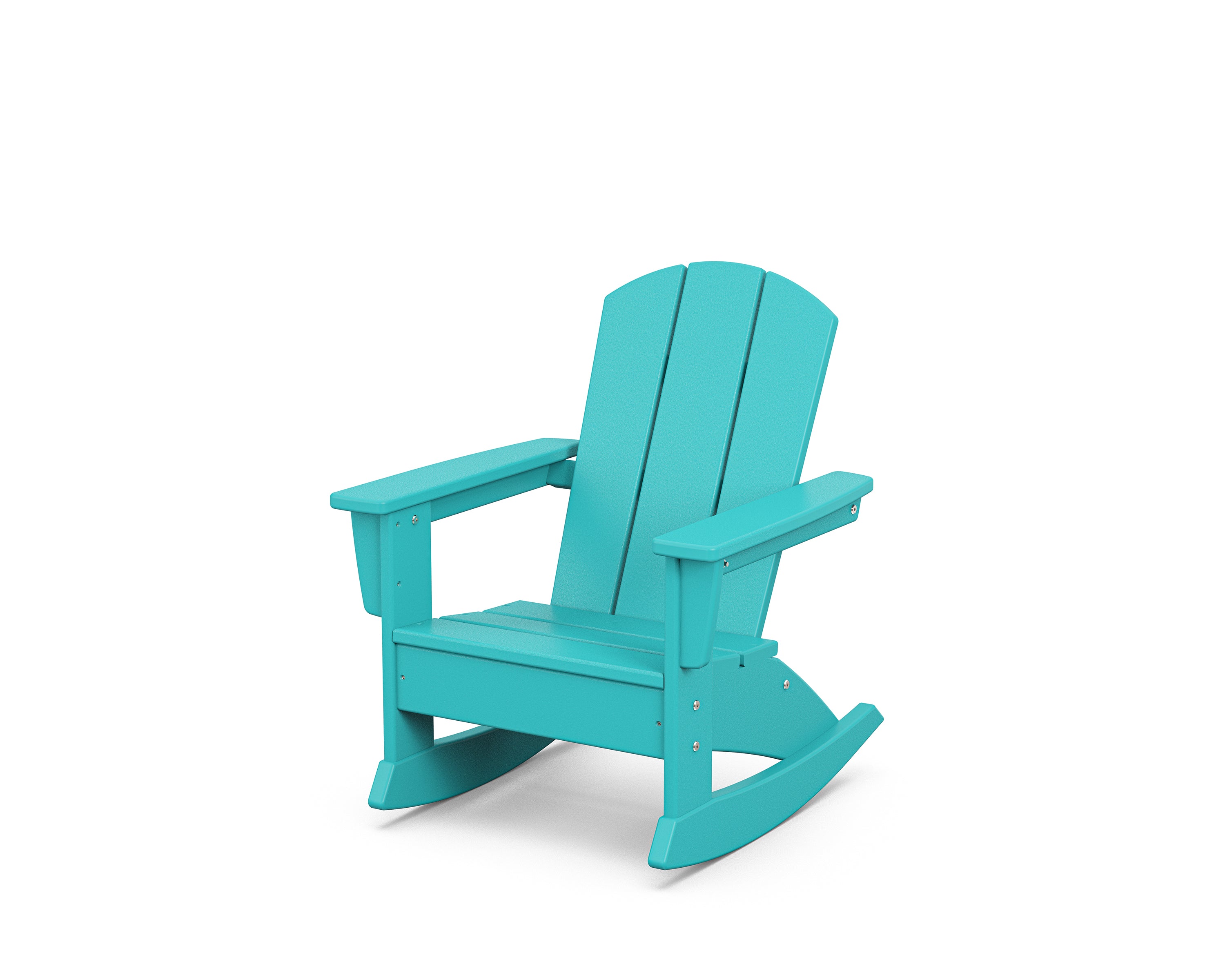 POLYWOOD® Kids Nautical Adirondack Rocking Chair in Aruba