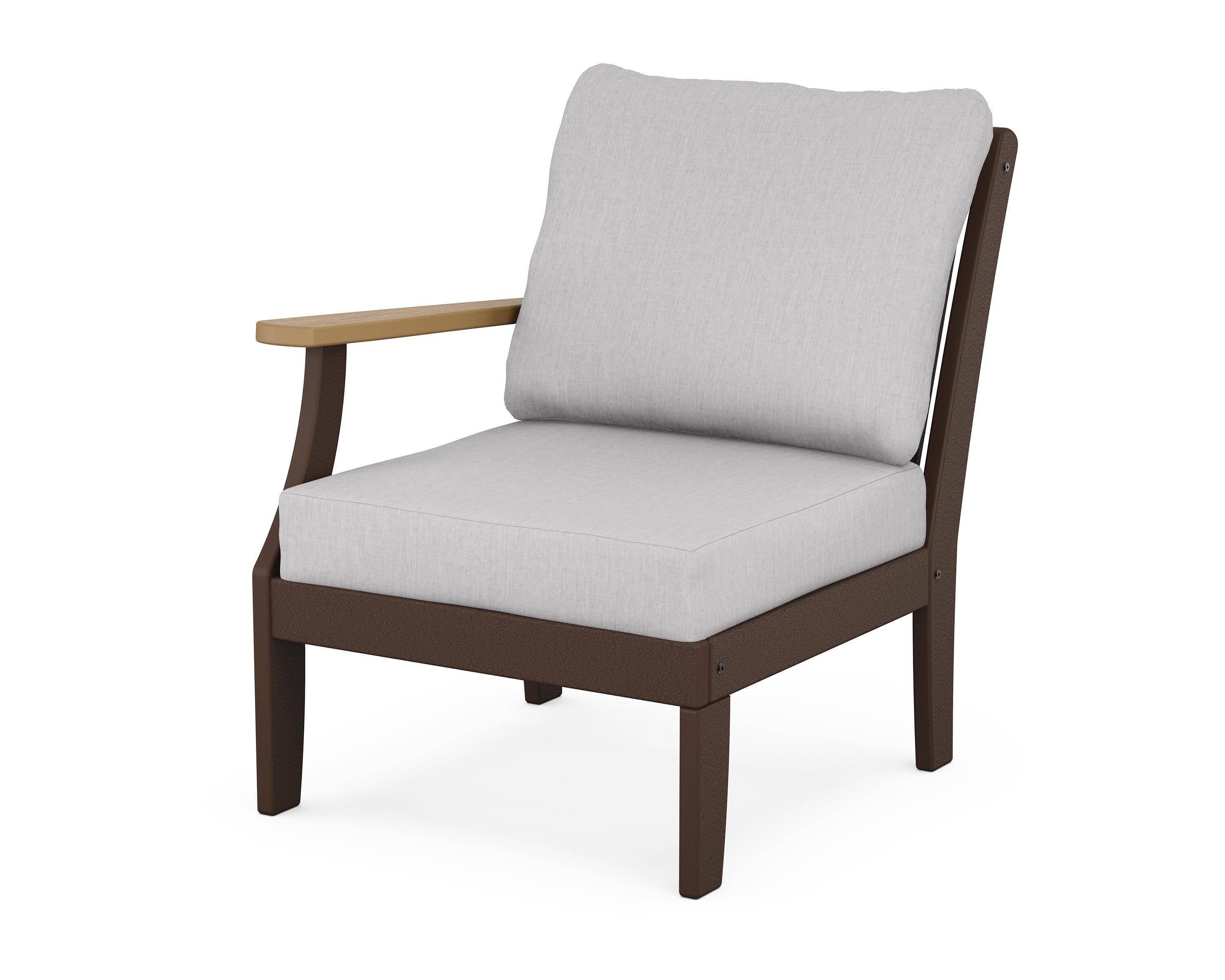 POLYWOOD® Braxton Modular Left Arm Chair in Mahogany / Natural / Granite