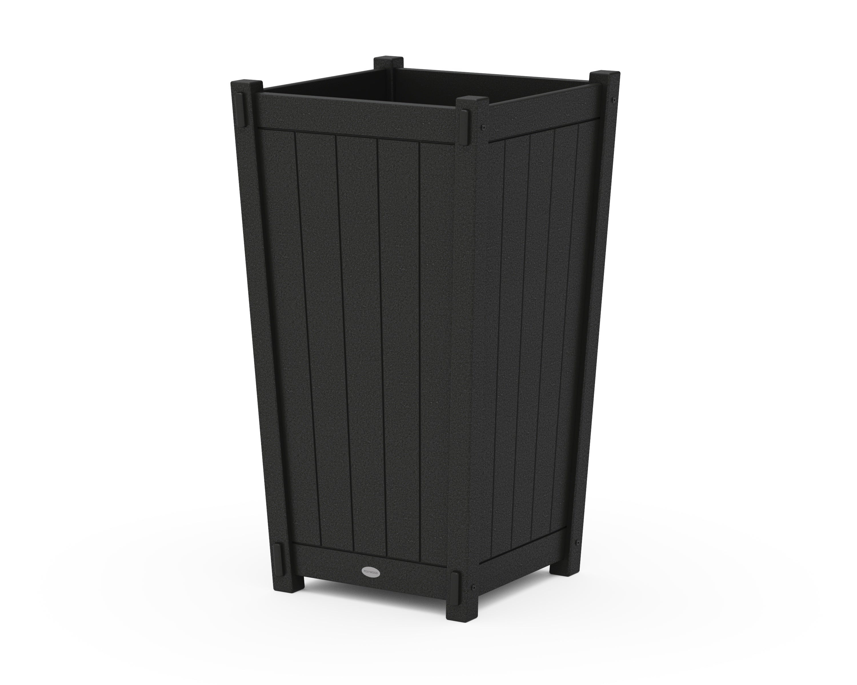 POLYWOOD® Vineyard Large Tapered Square Tall Planter Box in Black