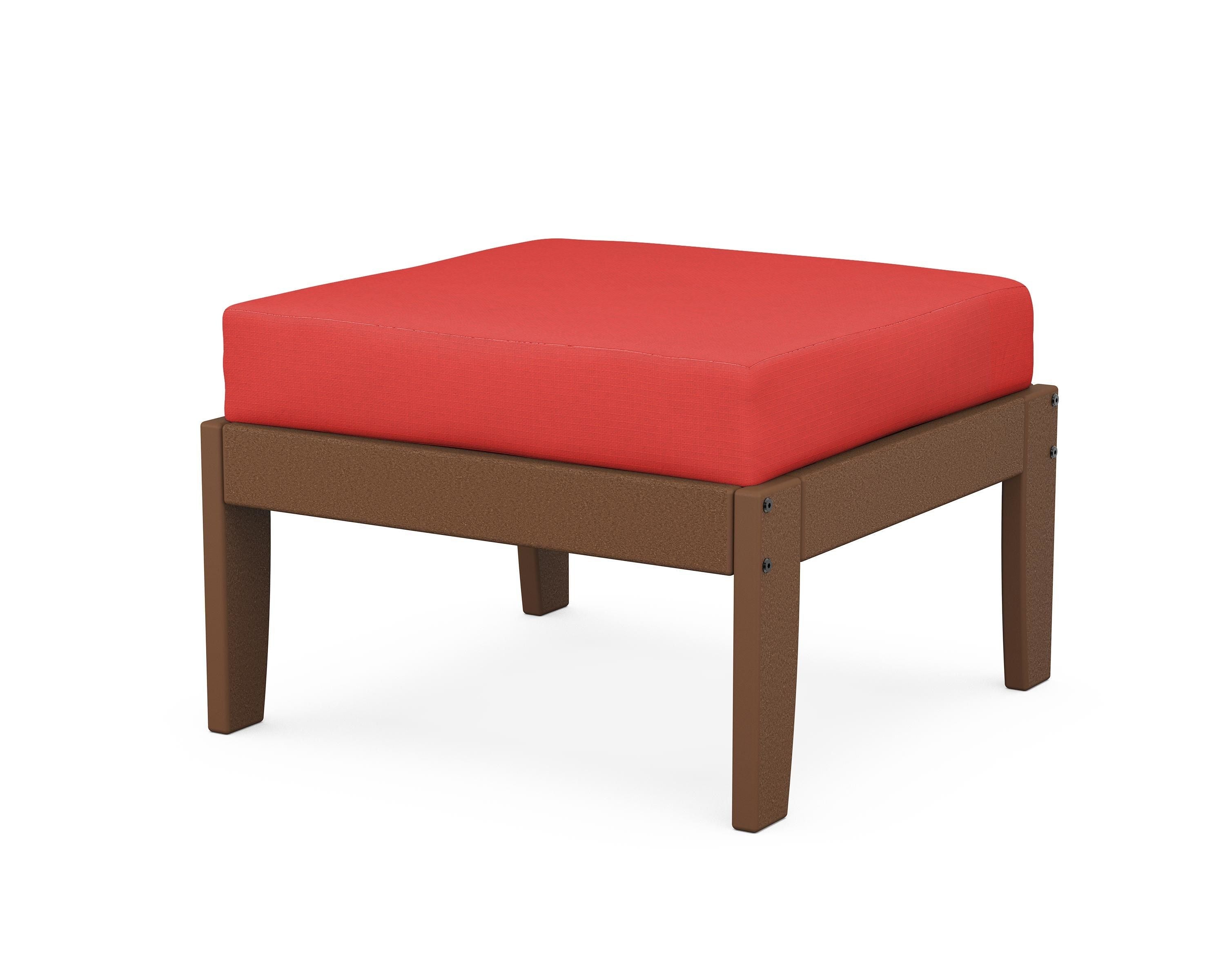Unbranded Modular Ottoman - Classic in Teak / Crimson Linen