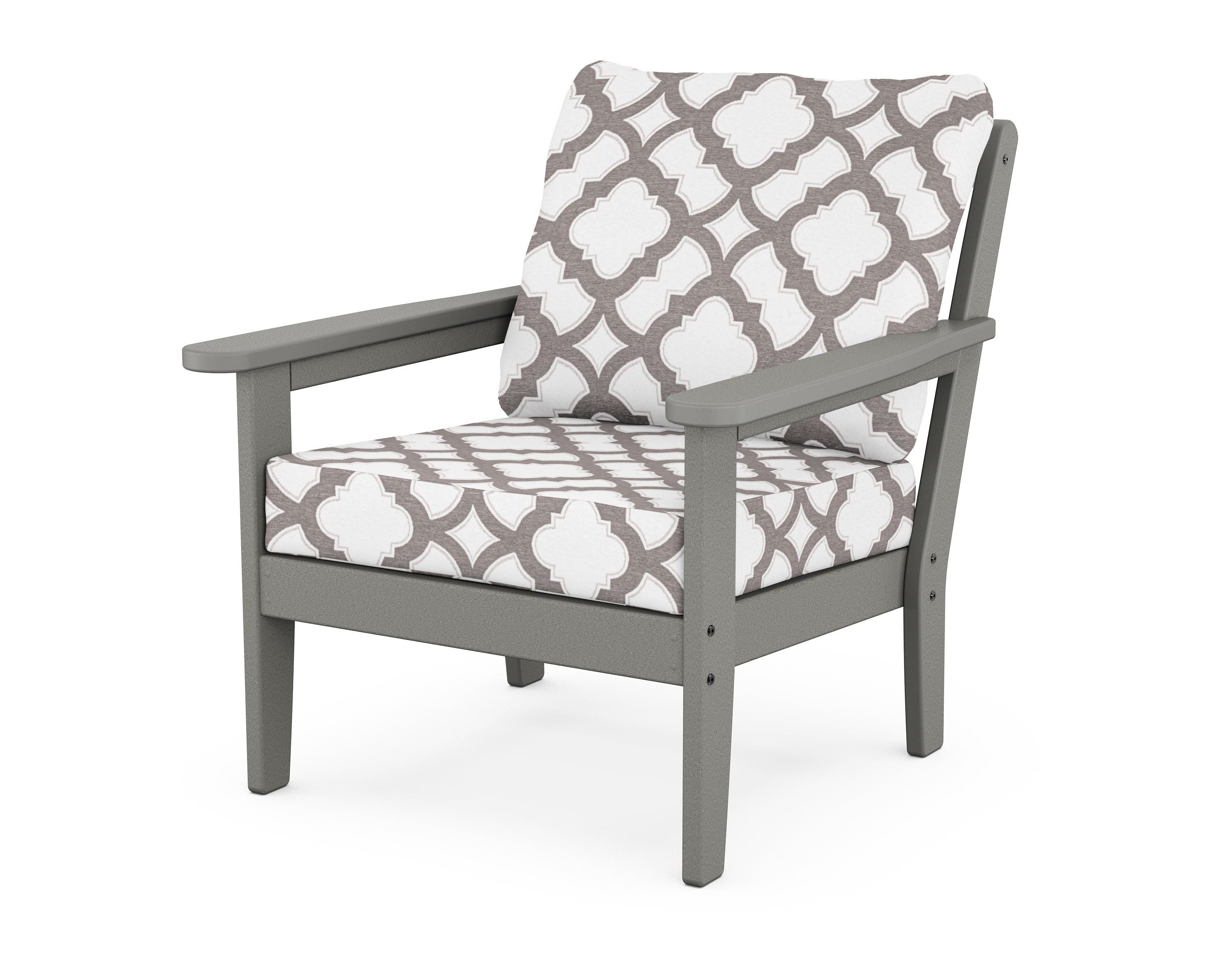 Country Living Cottage Deep Seating Chair in Slate Grey / Trellis Grey Mist