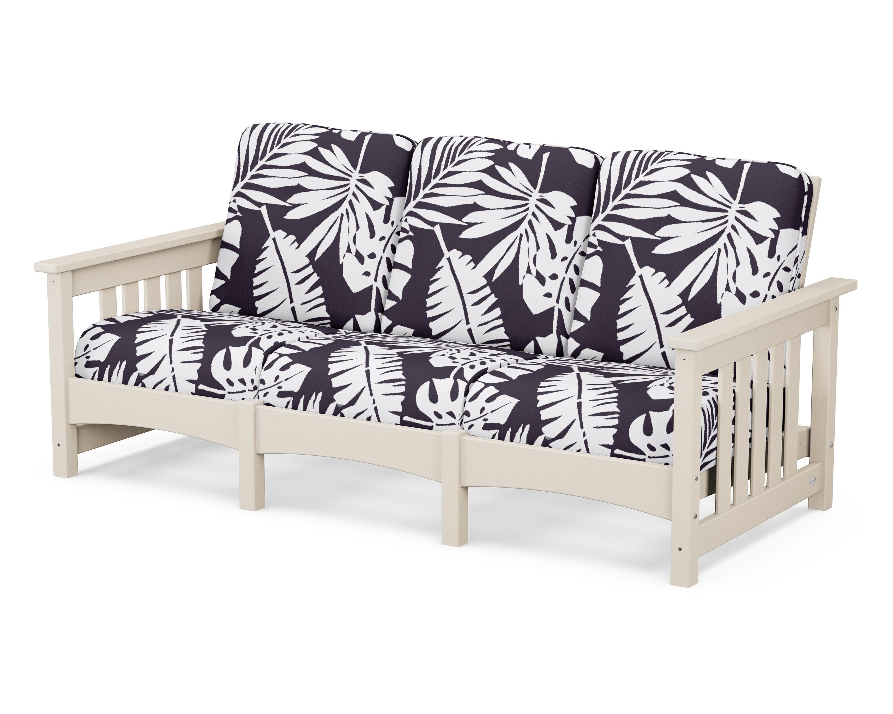 POLYWOOD® Club Mission Sofa in Sand / Leaf Navy