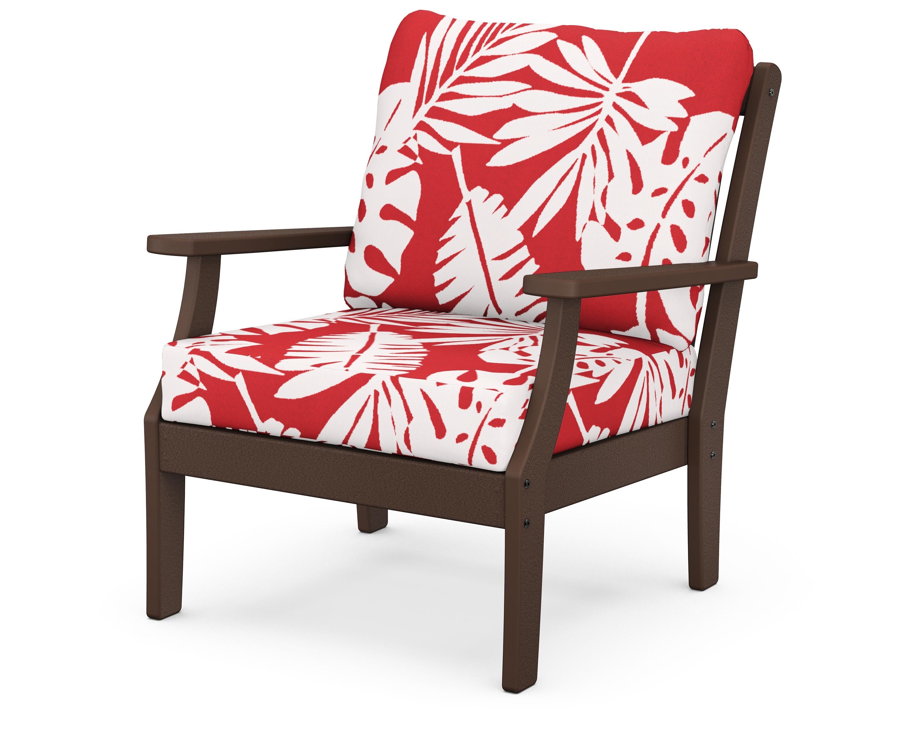 POLYWOOD® Braxton Deep Seating Chair in Mahogany / Leaf Crimson