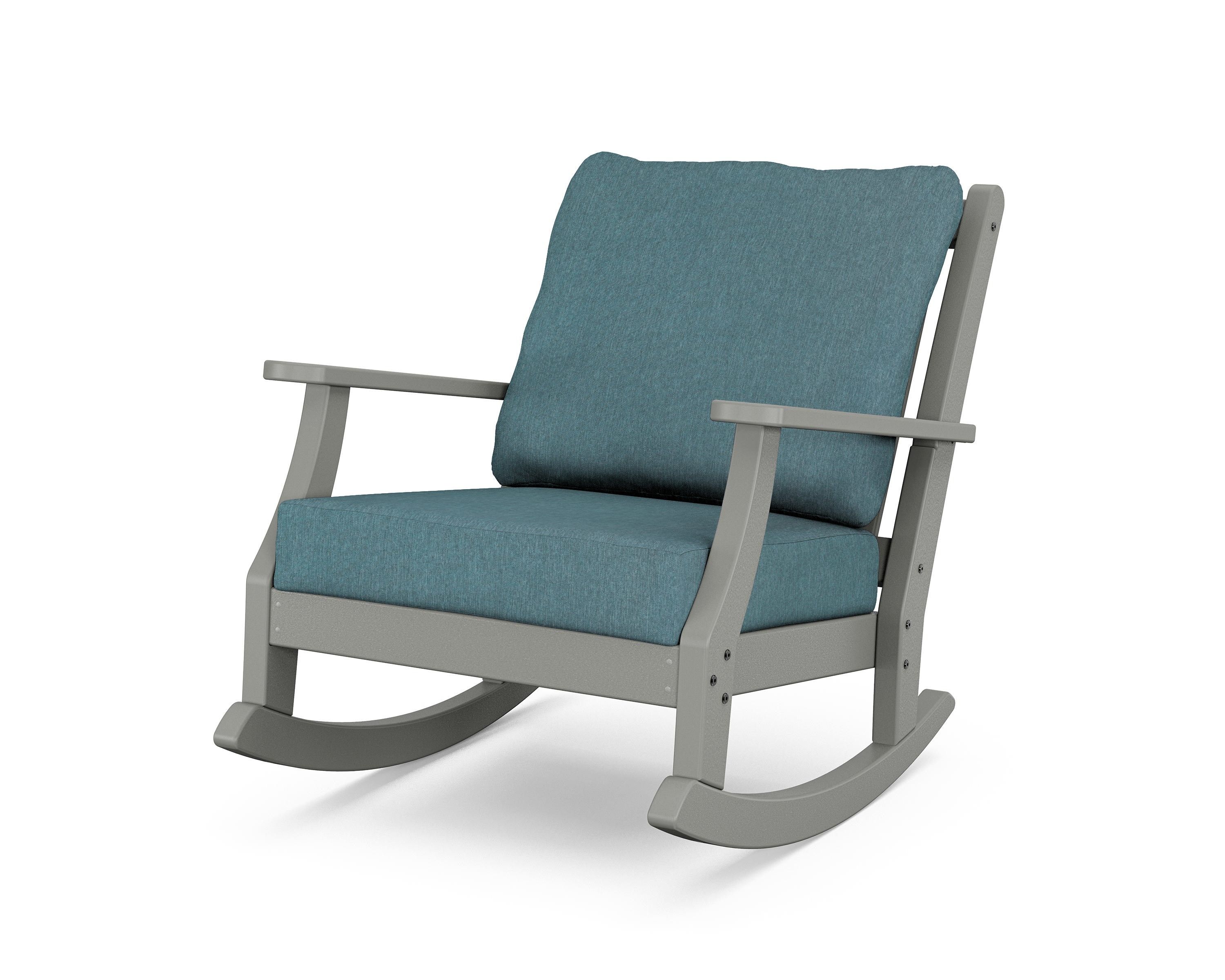 Country Living Wovendale Deep Seating Rocking Chair in Slate Grey / Ocean Teal