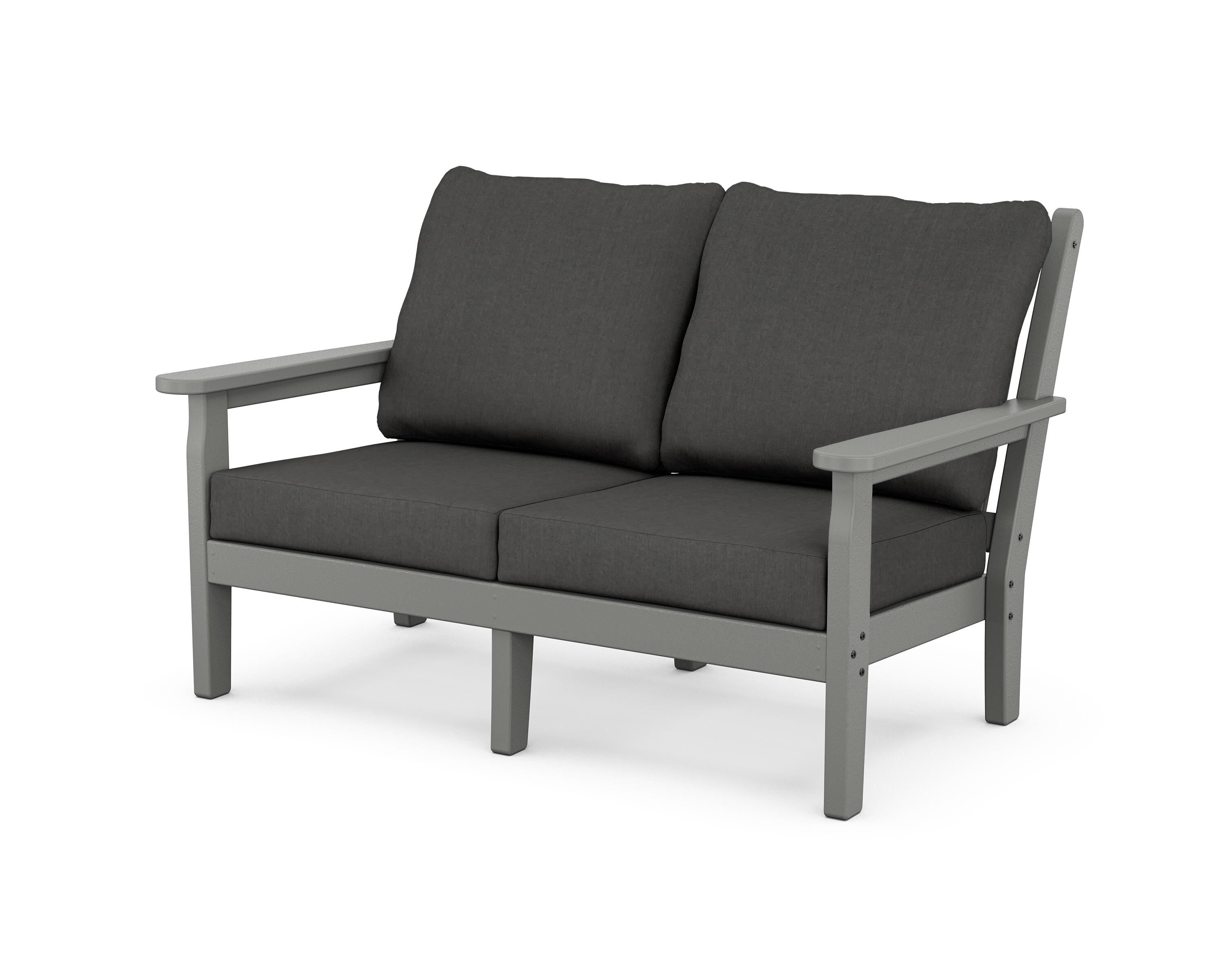 POLYWOOD® Chippendale Deep Seating Loveseat in Slate Grey / Spectrum Carbon