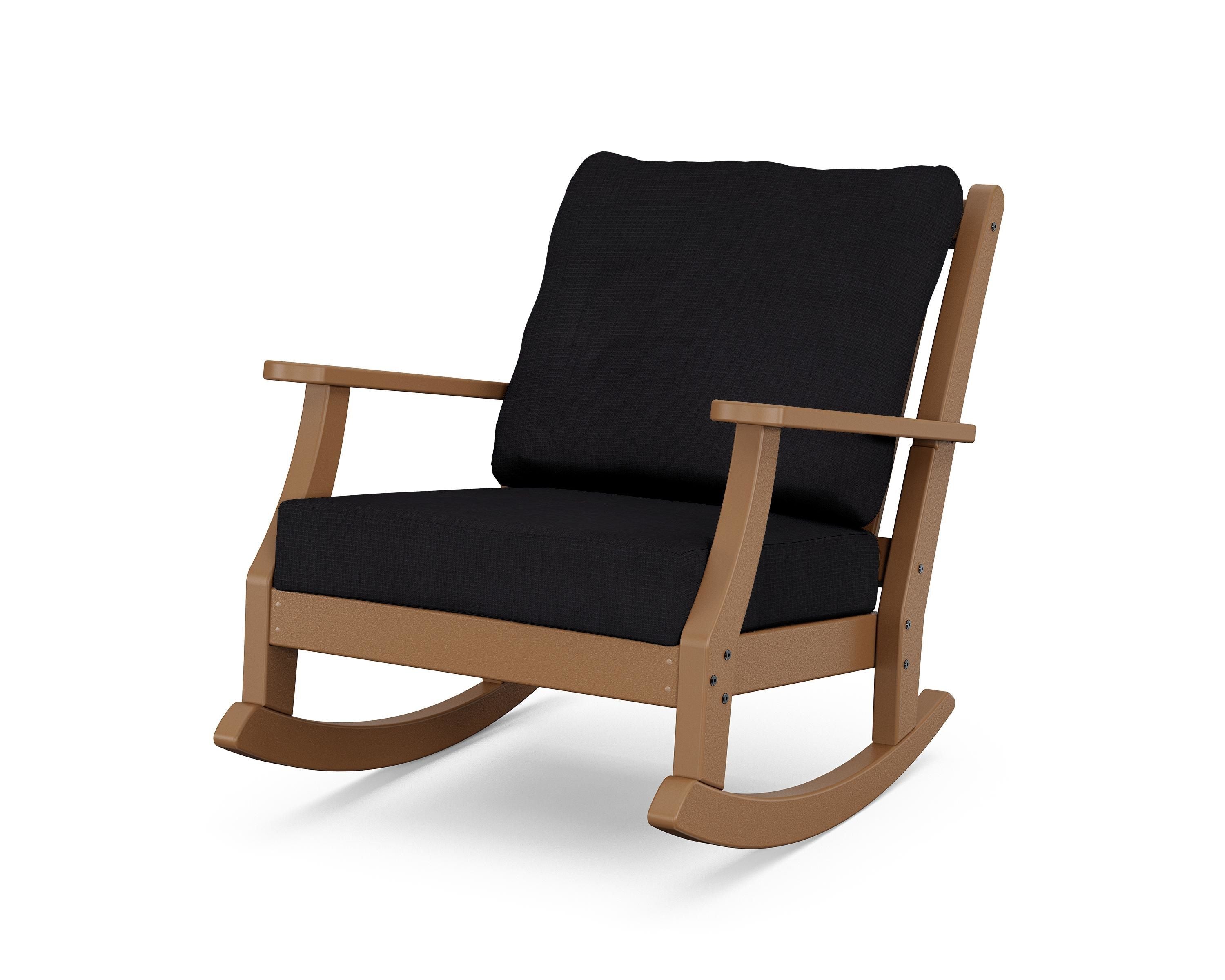 Country Living Wovendale Deep Seating Rocking Chair in Teak / Midnight Linen