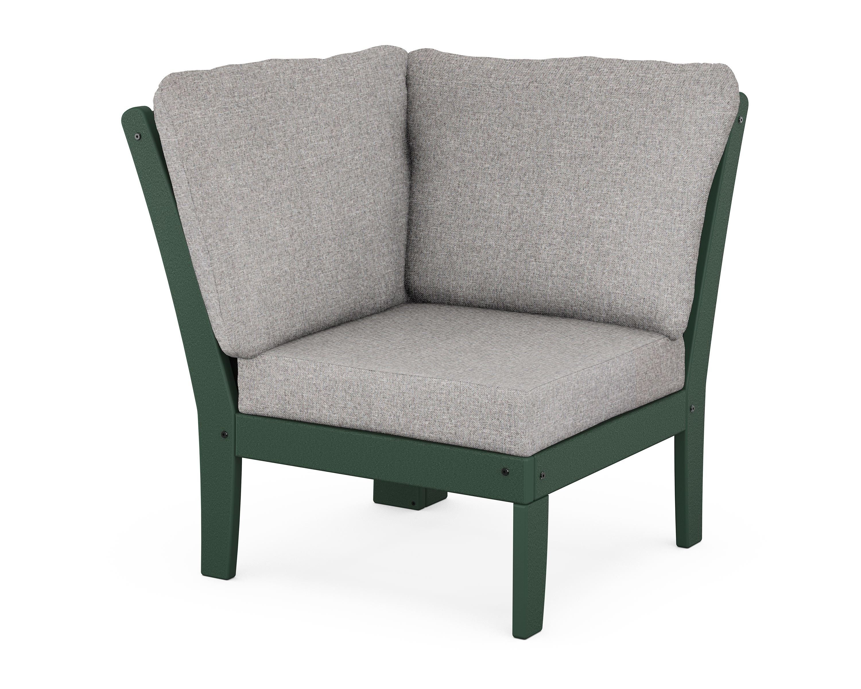 POLYWOOD® Braxton Modular Corner Chair in Green / Grey Mist