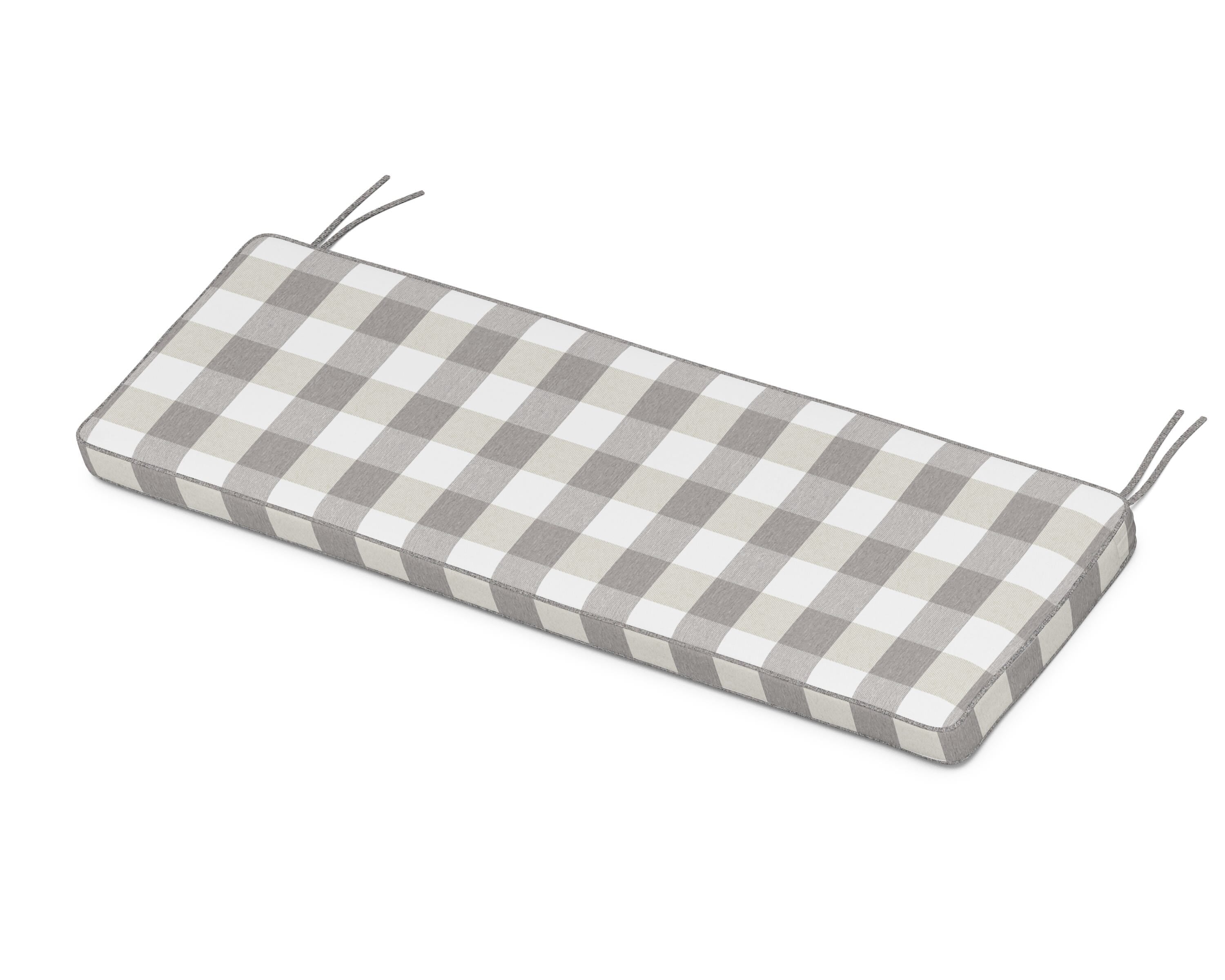 Martha Stewart by POLYWOOD® Chinoiserie Bench Seat Cushion in Buffalo Plaid Grey Mist