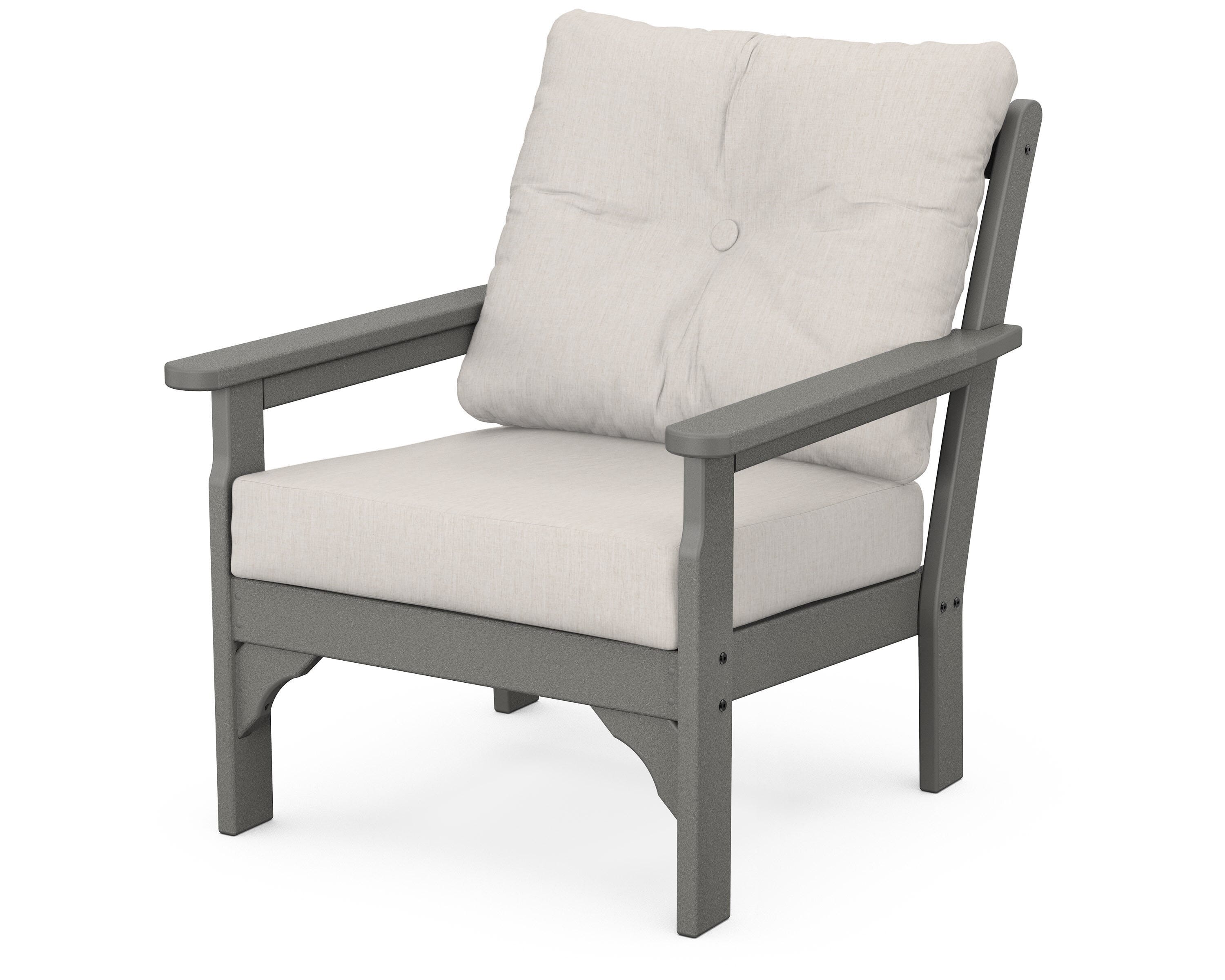 POLYWOOD® Vineyard Deep Seating Chair in Slate Grey / Cast Ash
