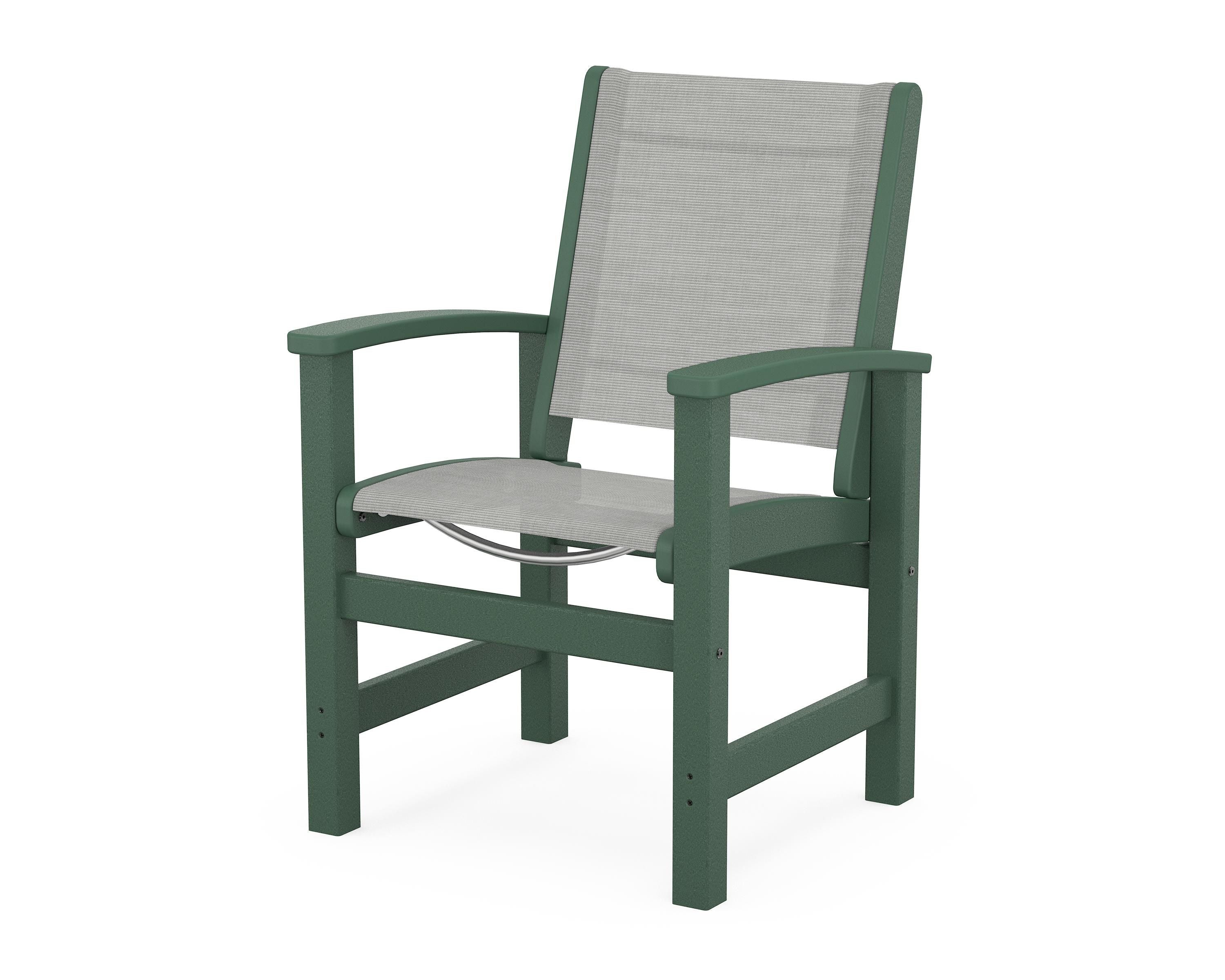 POLYWOOD® Coastal Dining Chair in Green / Metallic Sling