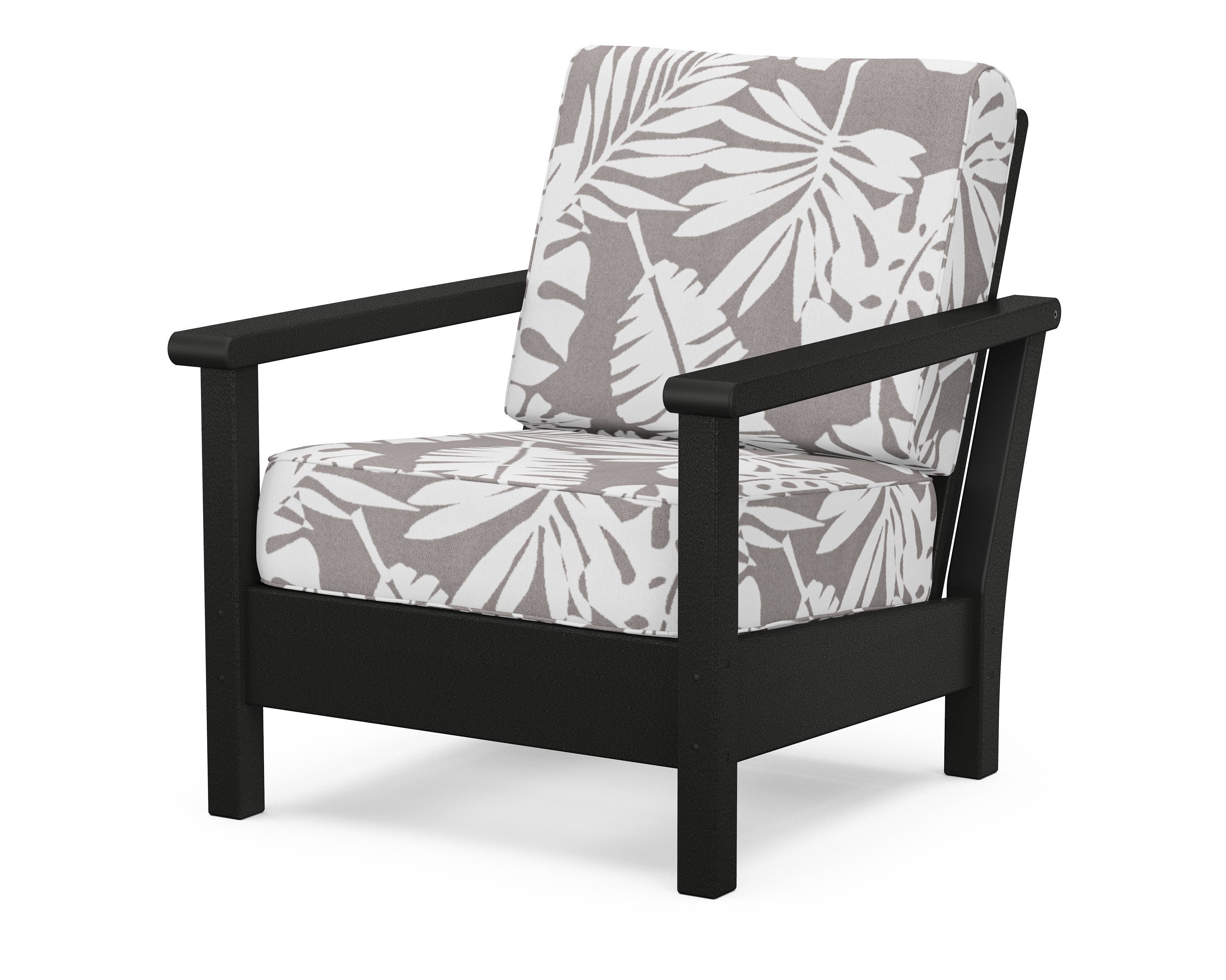 POLYWOOD® Harbour Deep Seating Chair in Black / Leaf Grey Mist