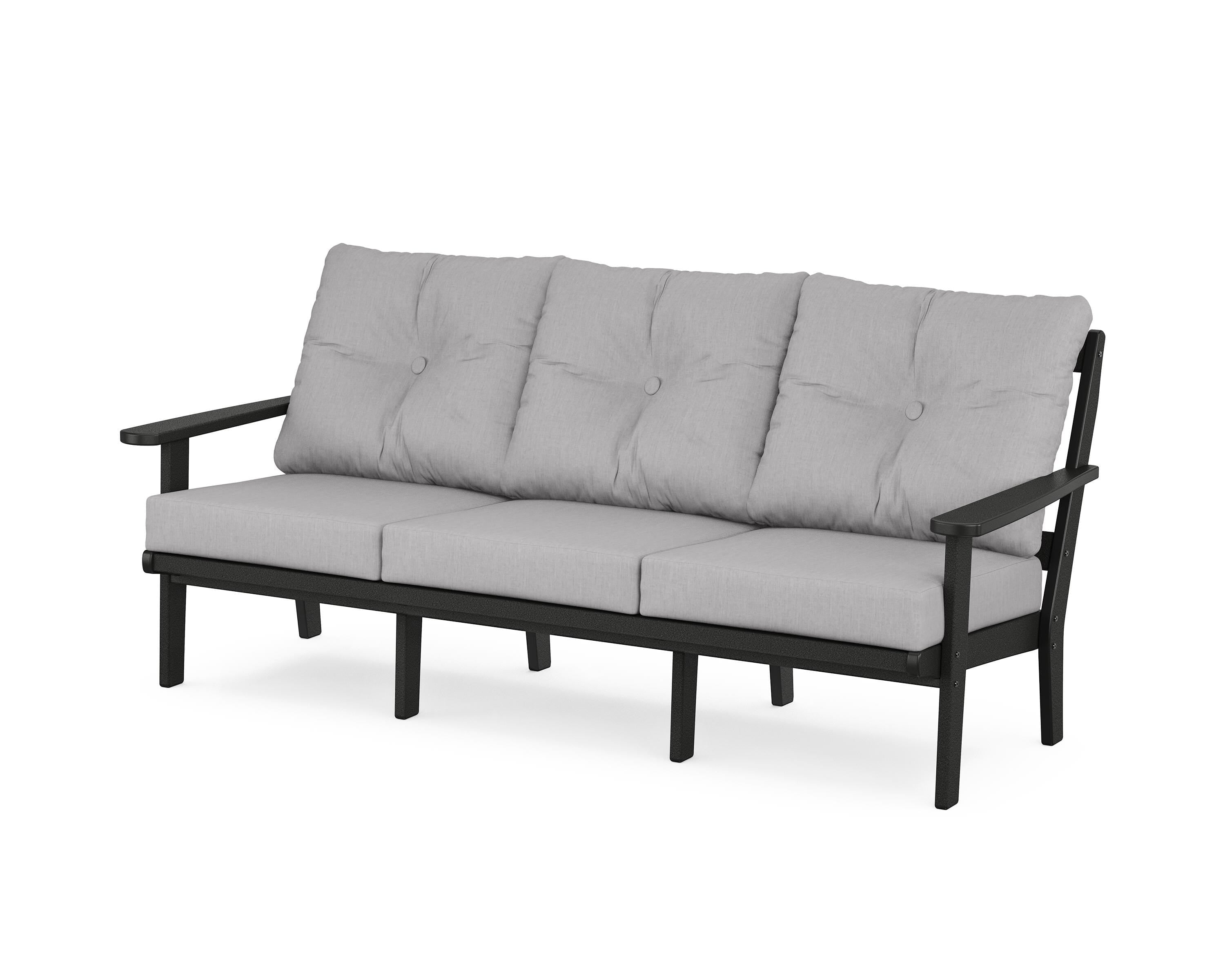POLYWOOD® Mission Deep Seating Sofa in Black / Granite