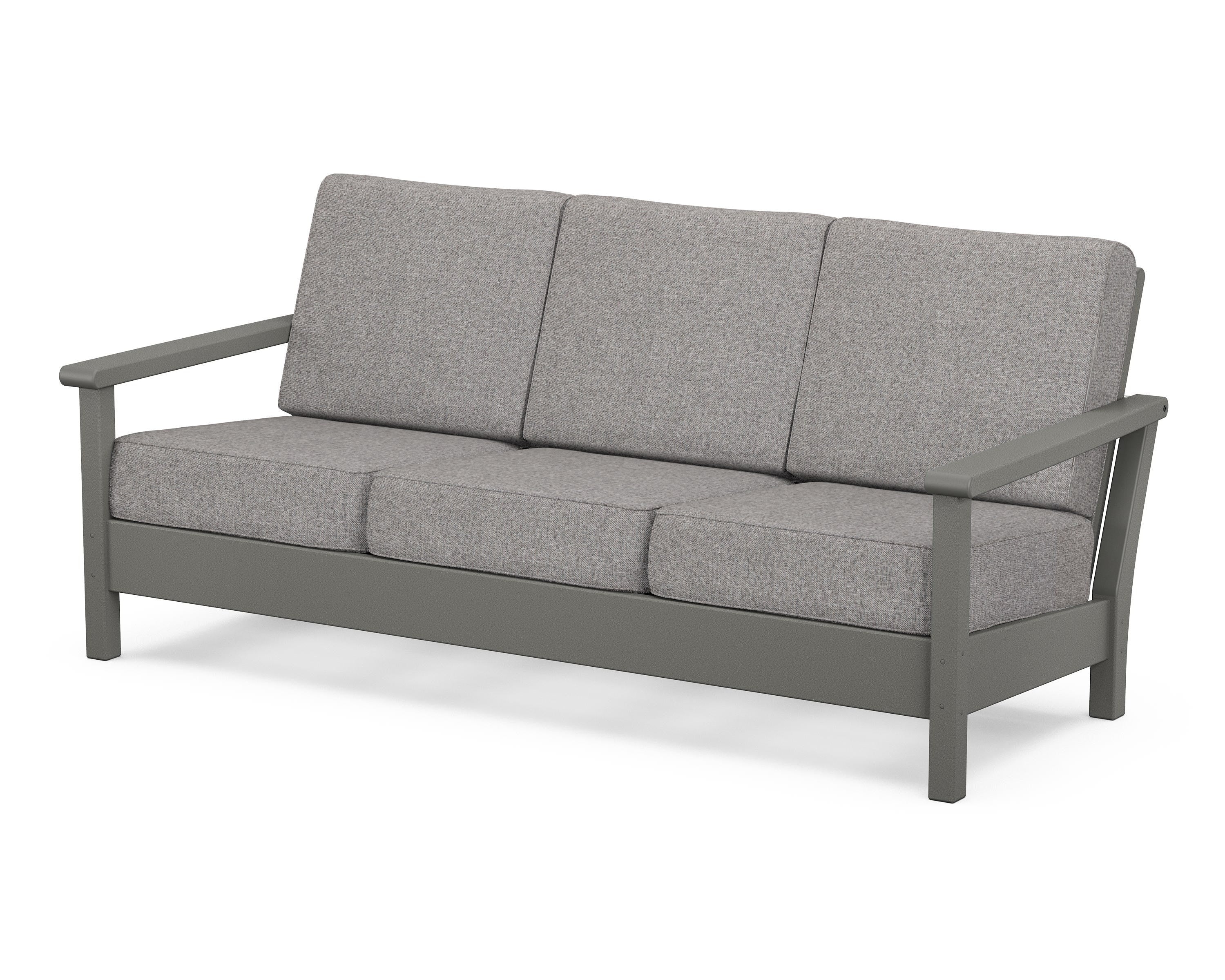 POLYWOOD® Harbour Deep Seating Sofa in Slate Grey / Grey Mist