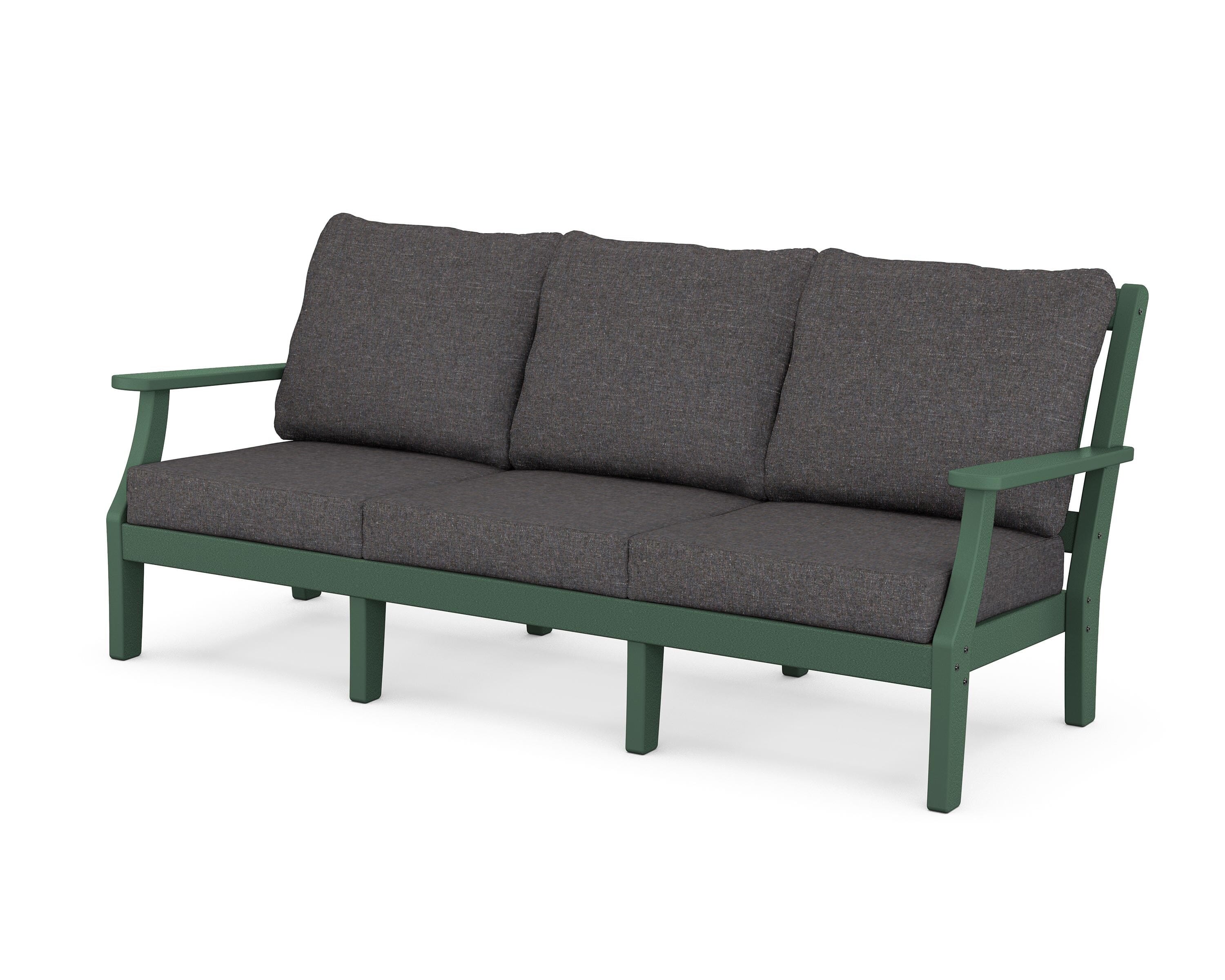 Martha Stewart by POLYWOOD® Chinoiserie Deep Seating Sofa in Green / Ash Charcoal