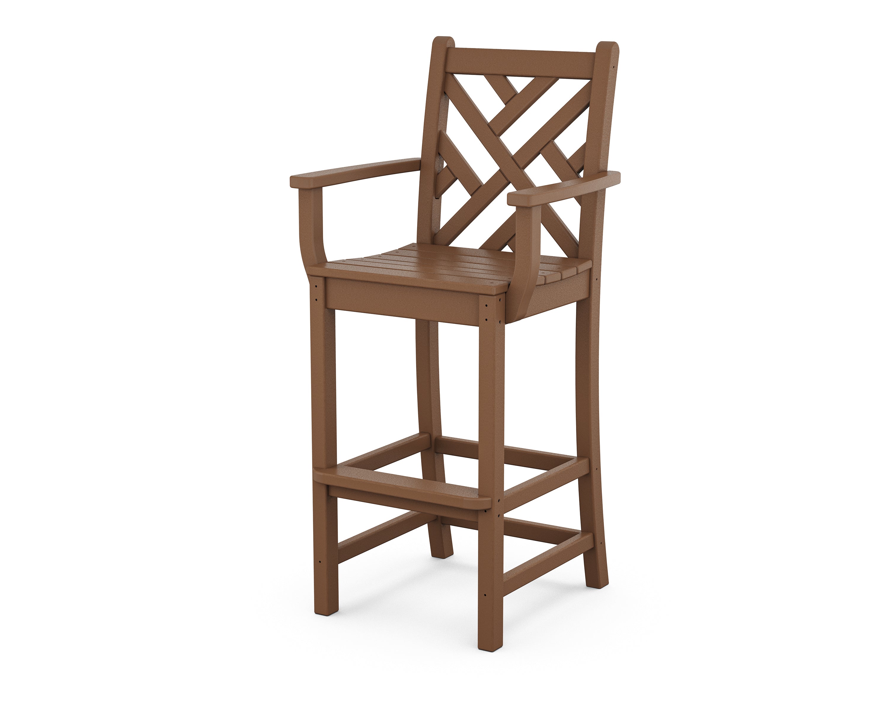 POLYWOOD® Chippendale Bar Arm Chair in Teak