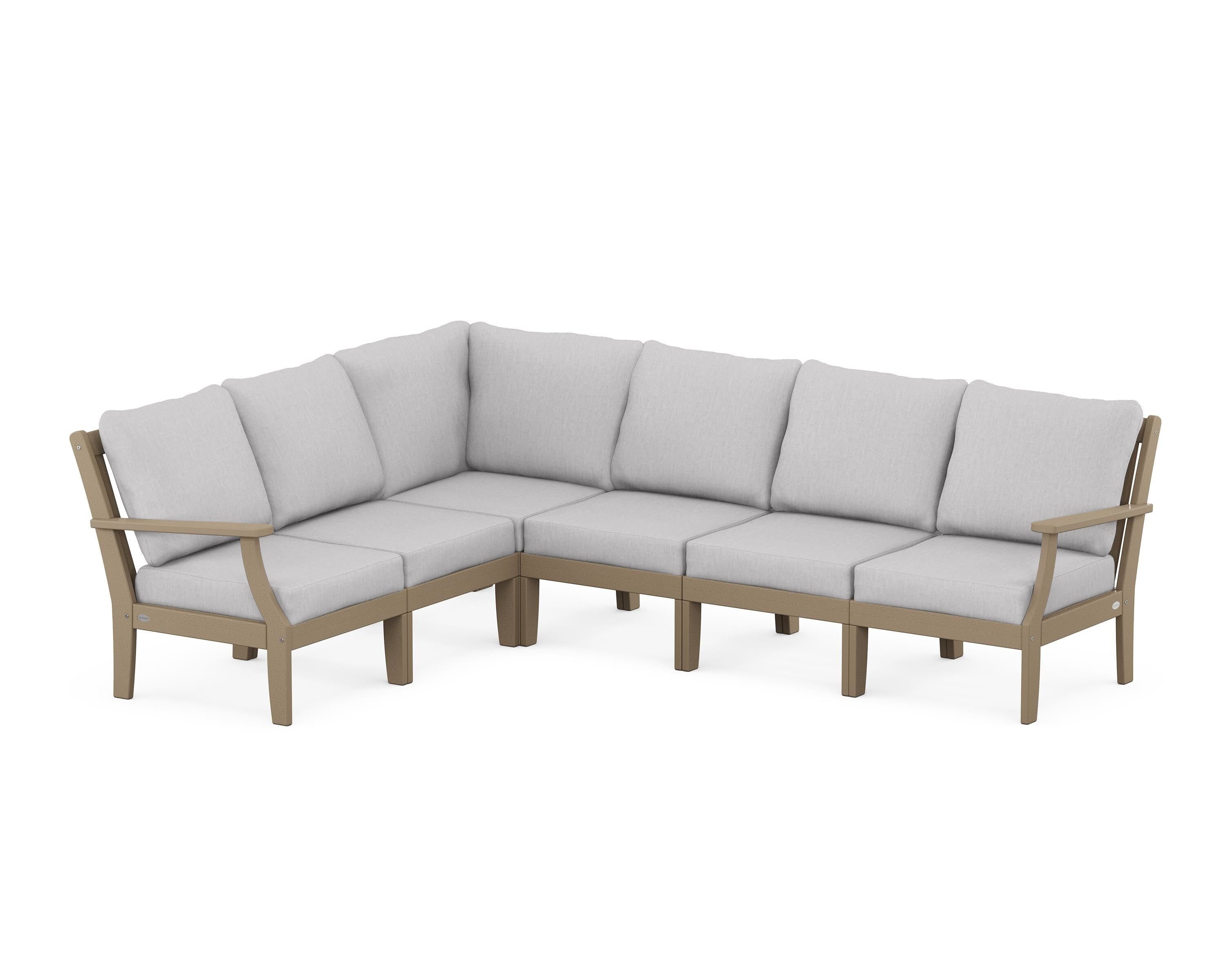 POLYWOOD® Braxton Modular 6-Piece Deep Seating Set in Vintage Sahara / Granite