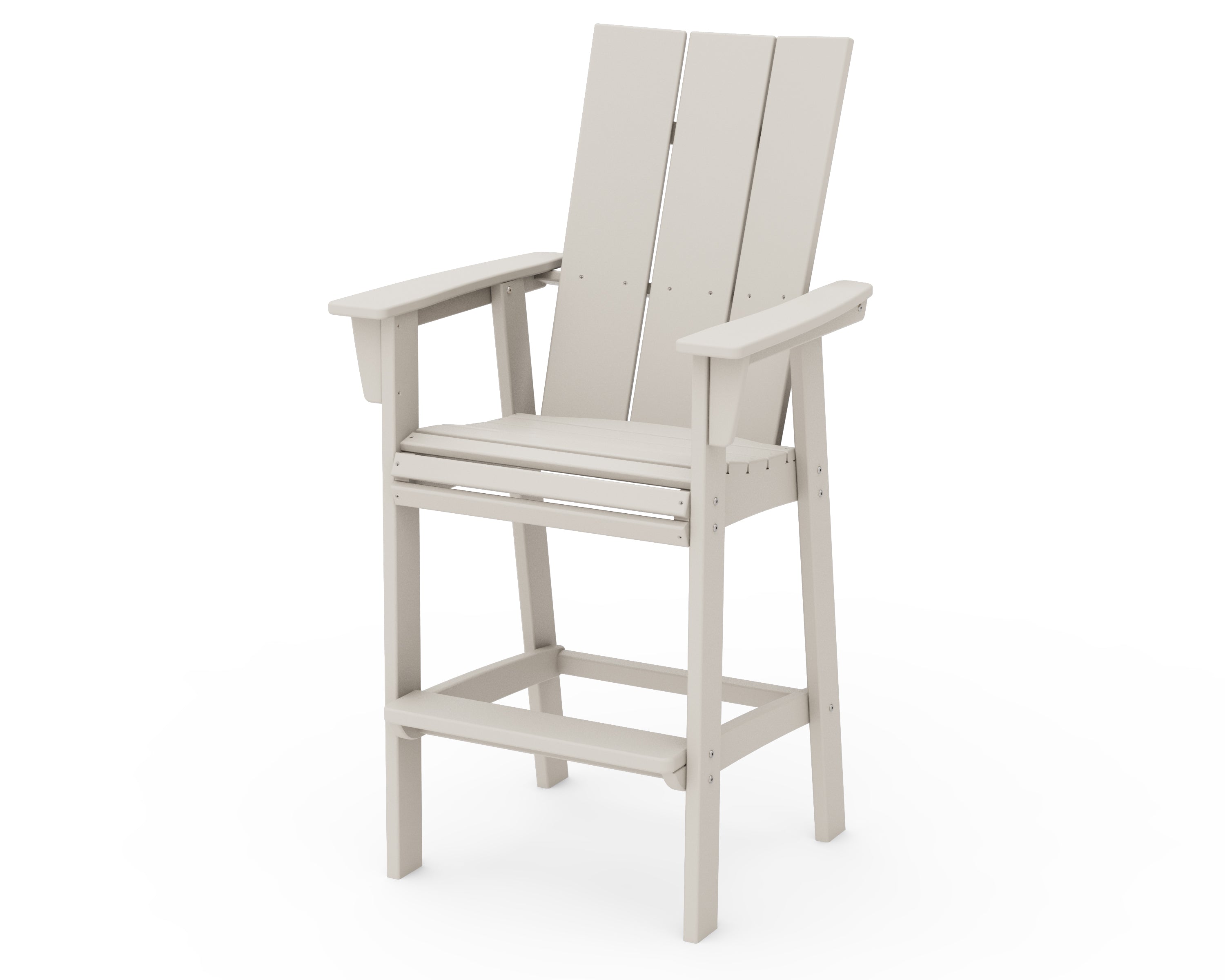 POLYWOOD® Modern Curveback Adirondack Bar Chair in Sand