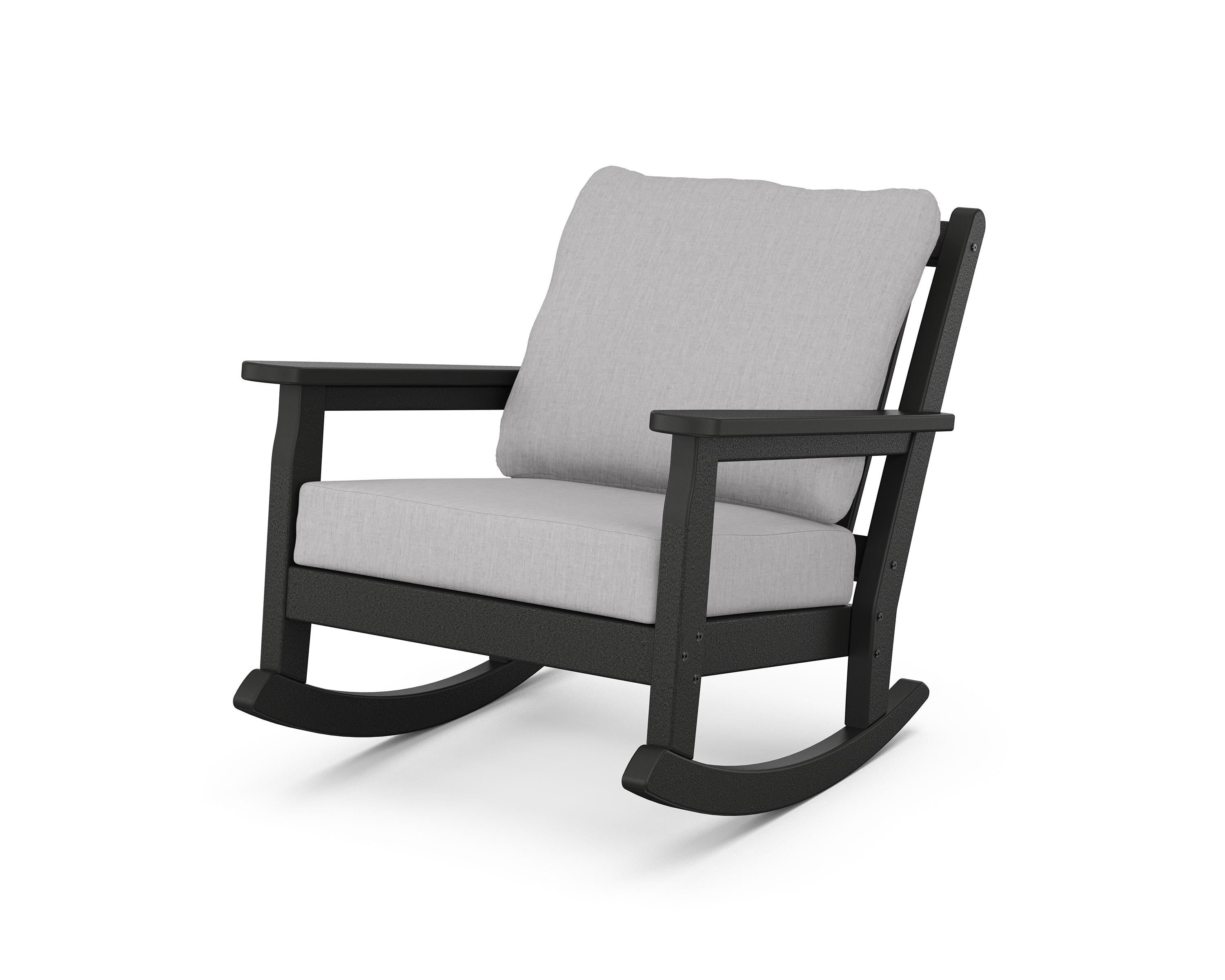 POLYWOOD® Chippendale Deep Seating Rocking Chair in Black / Granite