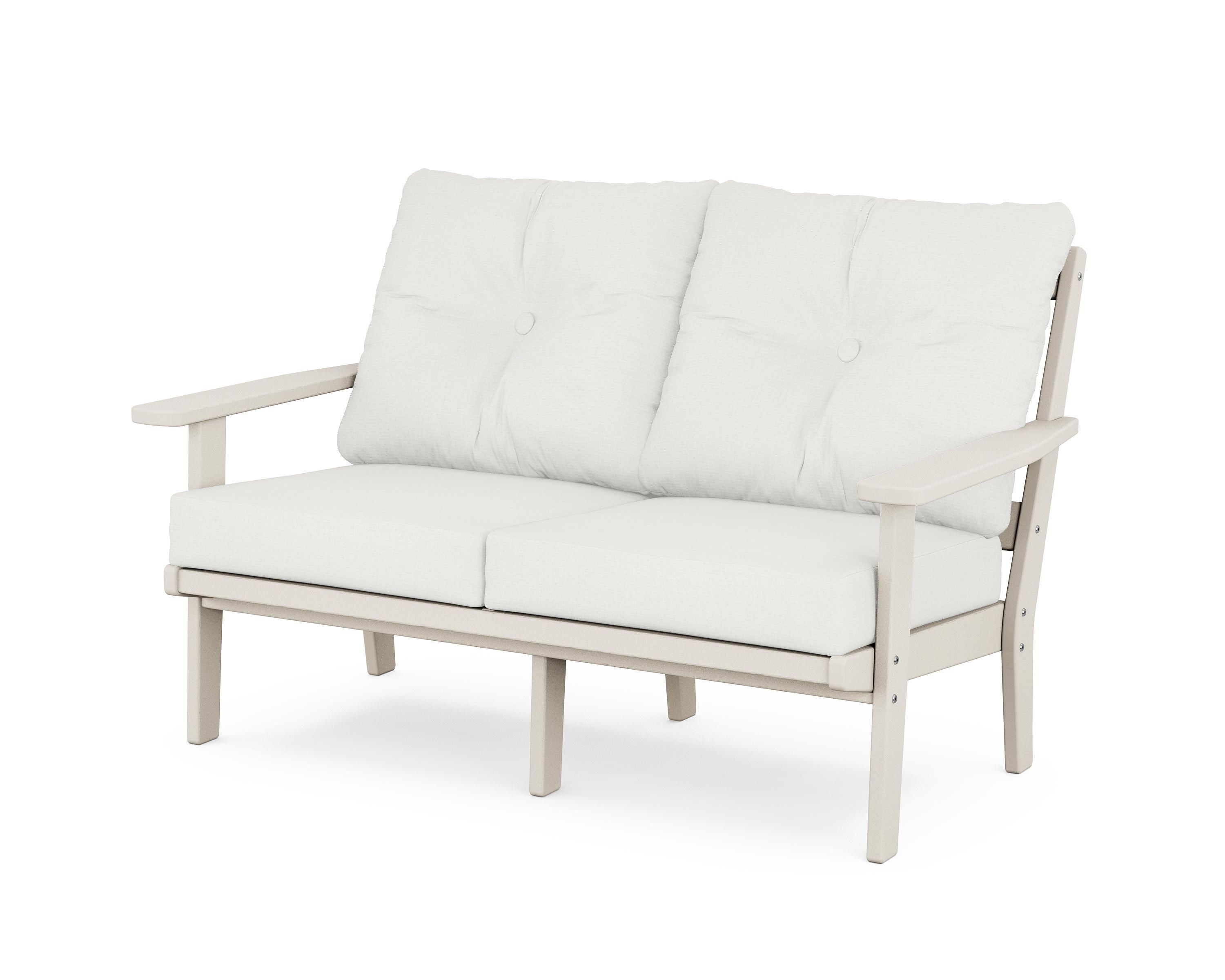 POLYWOOD® Oxford Deep Seating Loveseat in Sand / Natural Linen