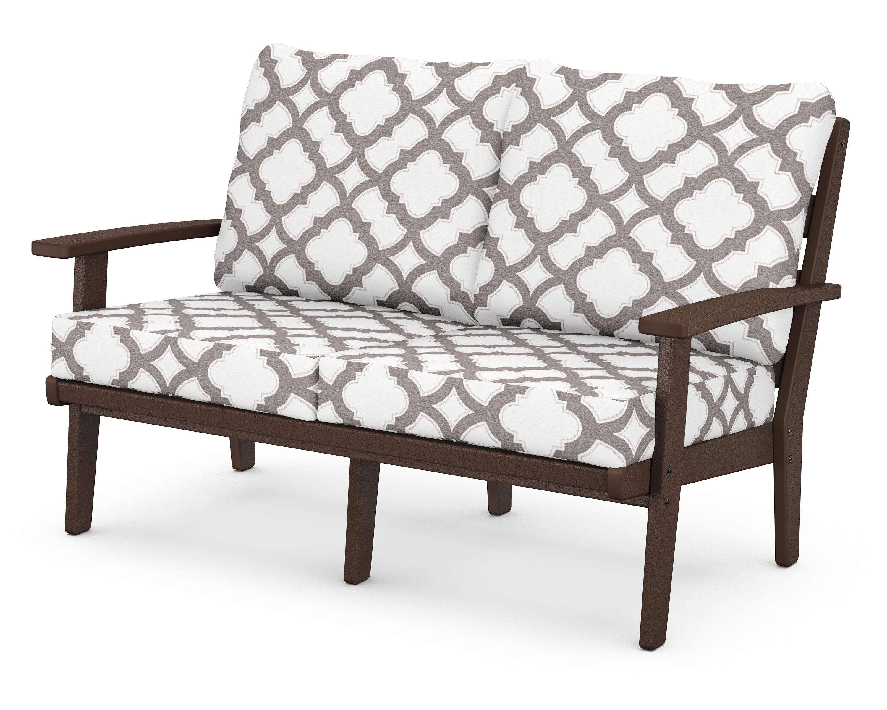 POLYWOOD® Grant Park Deep Seating Loveseat in Mahogany / Trellis Grey Mist