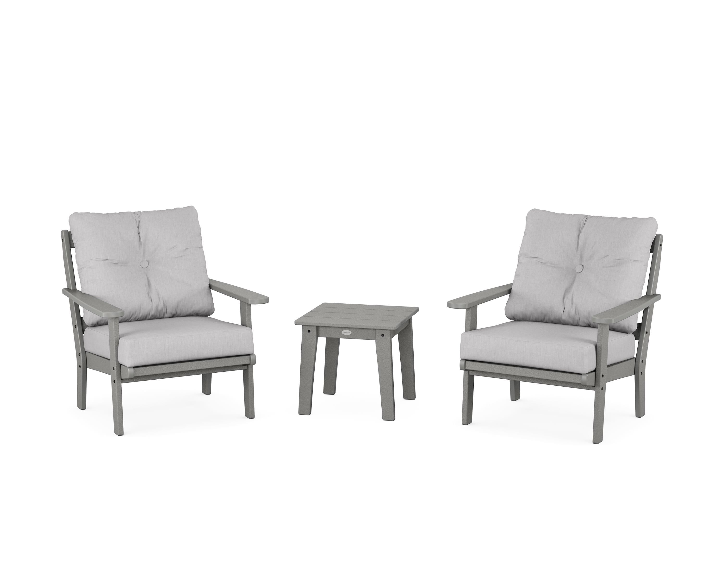POLYWOOD® Mission 3-Piece Deep Seating Set in Slate Grey / Granite