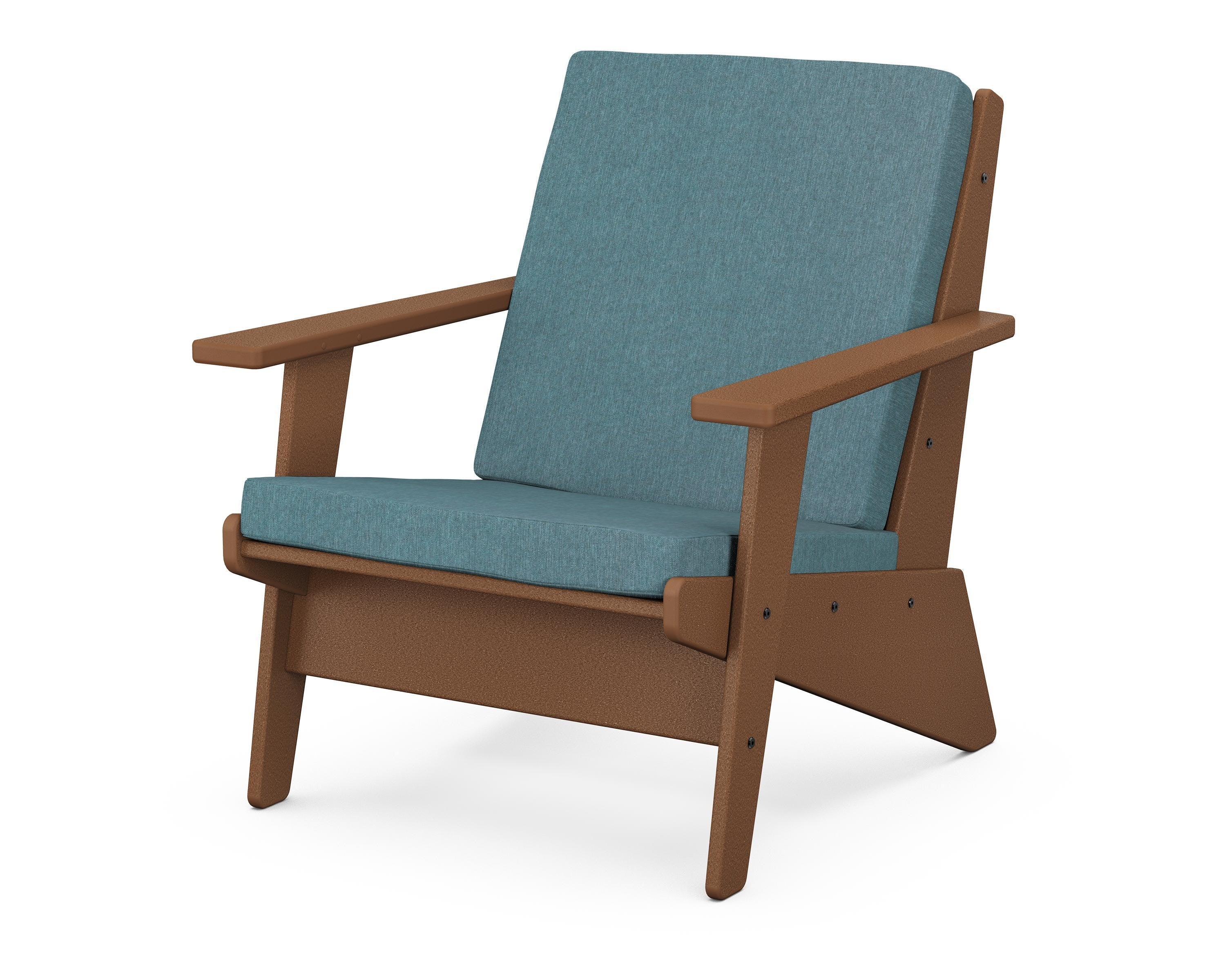 POLYWOOD® Riviera Modern Lounge Chair in Teak / Ocean Teal